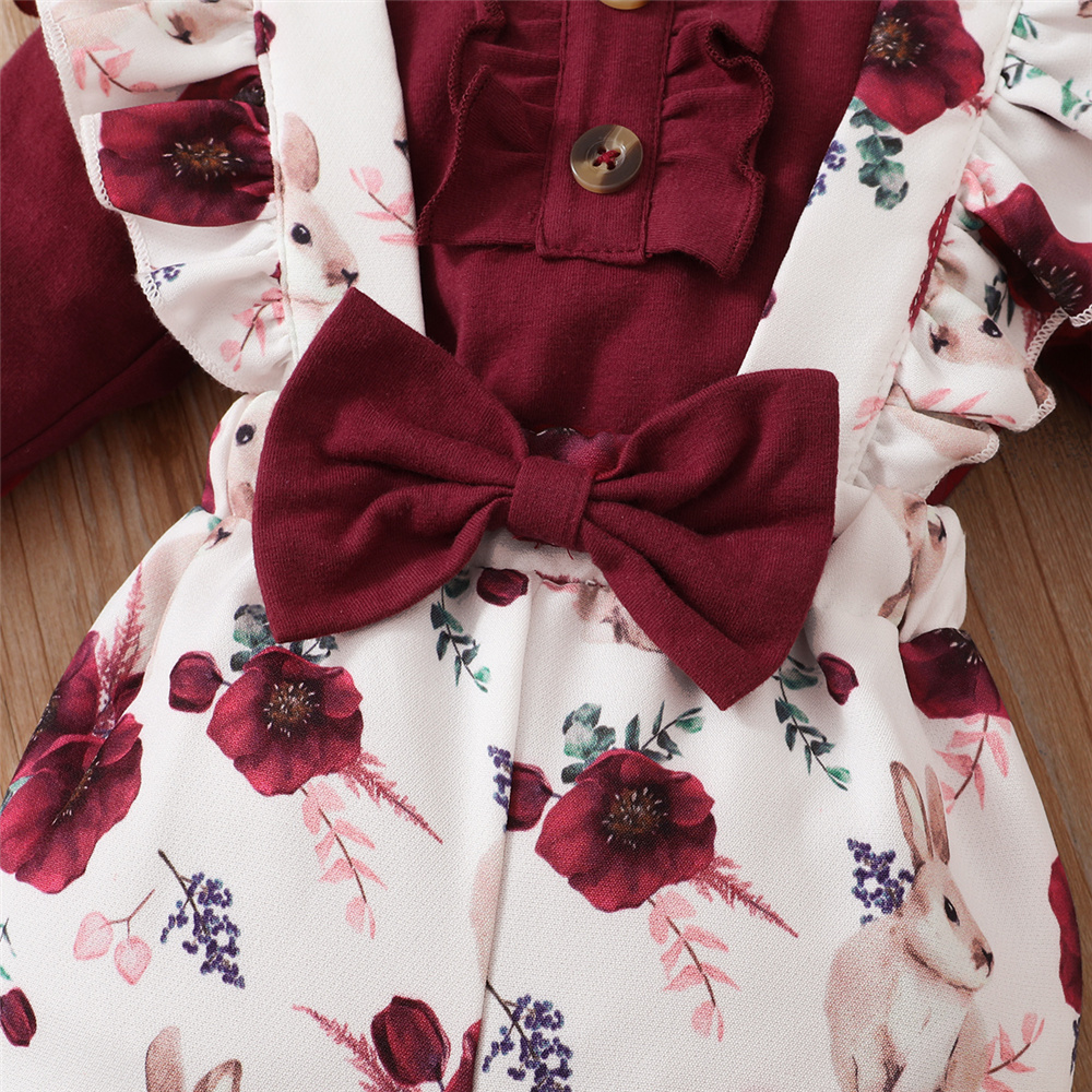 Catpapa girl | Outfit for 1-24Months Newborn&Toddler Baby Girl Leisure Longsleeves Floral Romper Set Comfortable Trendy Jumpsuit | Babies dress | Cute baby dresses | BabyFashion