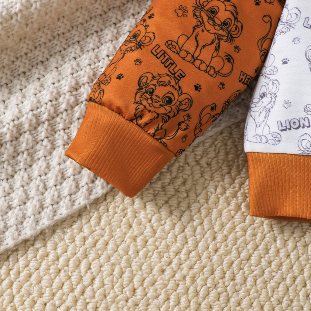 Lion King anime printed jumpsuit Boy's Winter Suit Baby Suit  Infant  Boy Line Printed Coat Outwear Knitted Suit