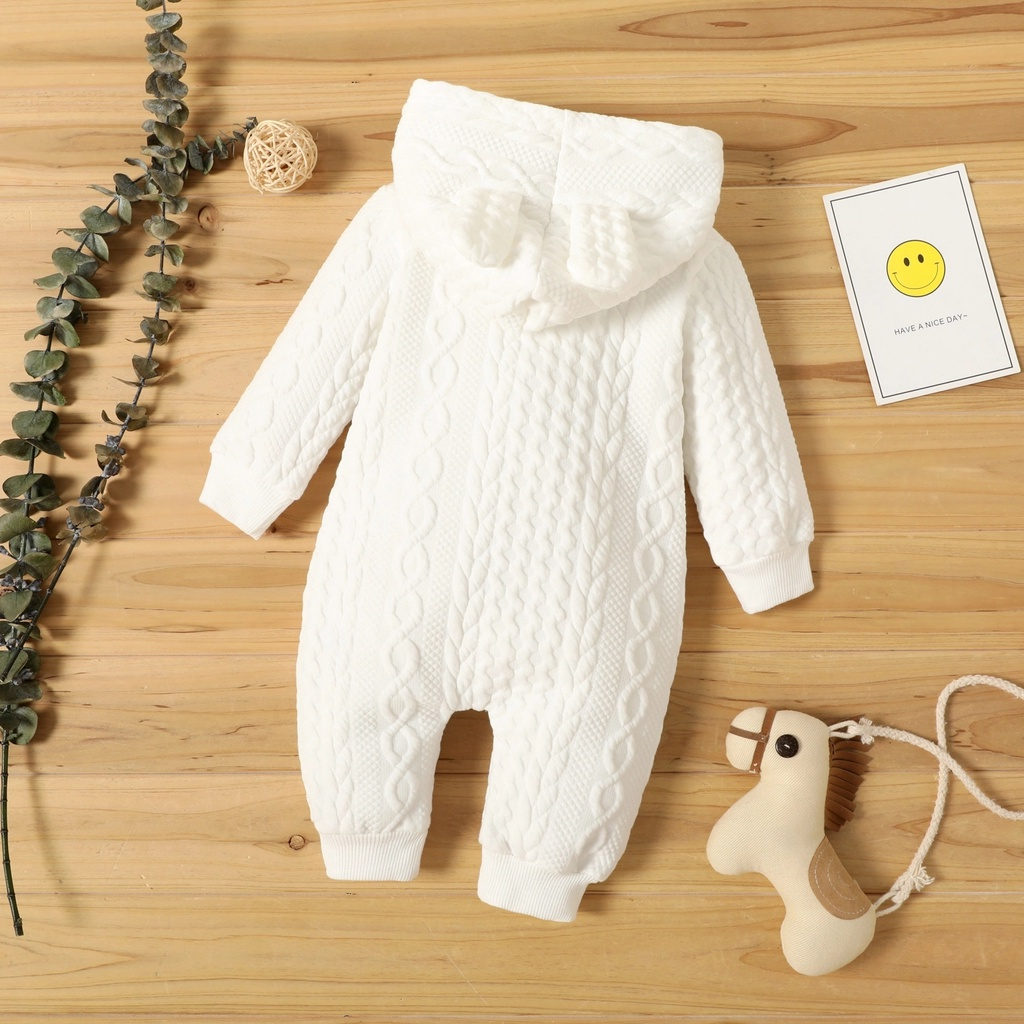 0-18Months Baby Clothing Sets & Rompers Pure Color Cable Knit Hoodie Jumpsuit Newborn Casual Warm Outfits | Knit Tracksuit | kids clothes | Kids wear | Toddler clothes | Kids clothing sets
