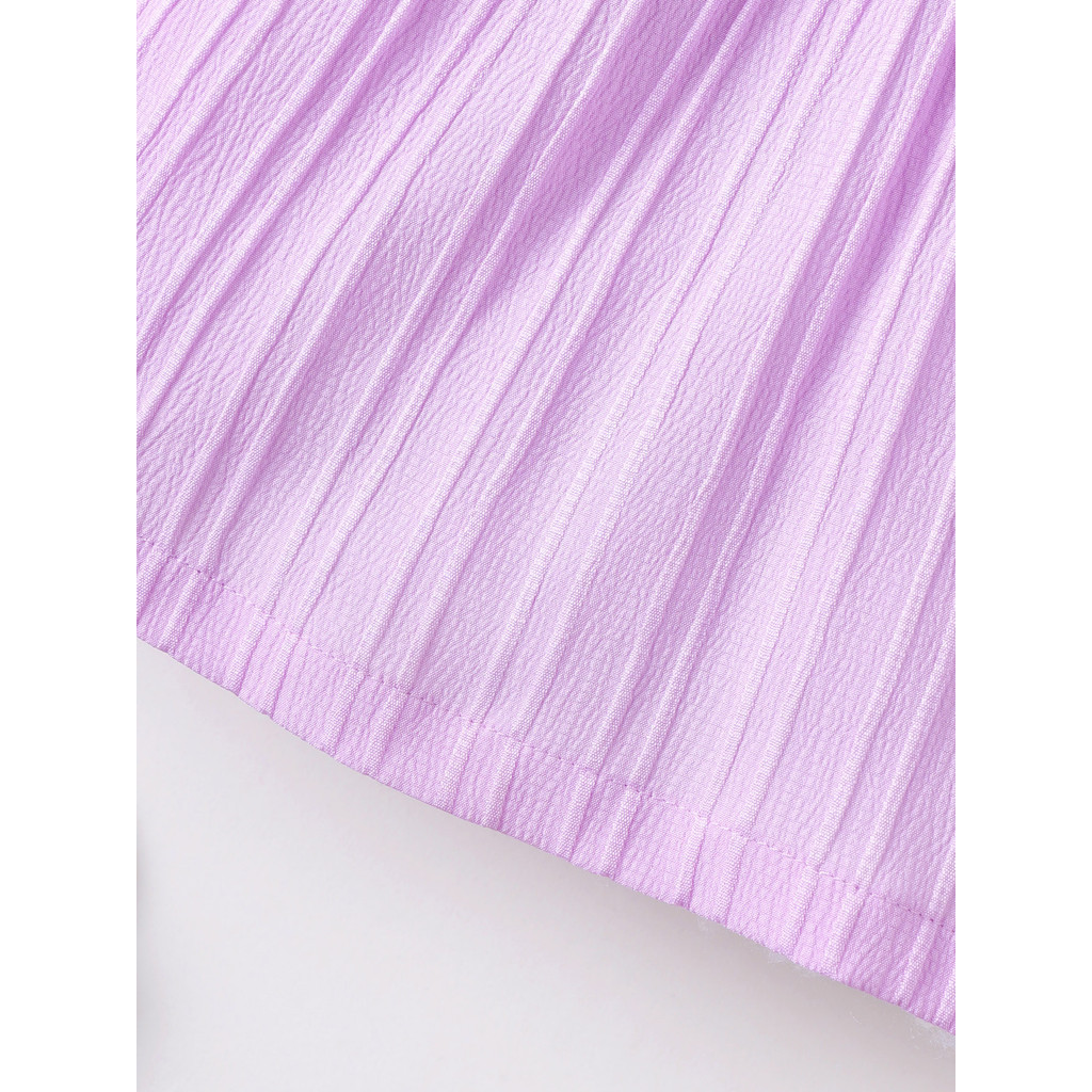 0-3 Years Infant Baby Girl Purple Plain Color Fly Sleeves Dress For Kid Girl Princess Dress Fashion Simple Style Birthday Party