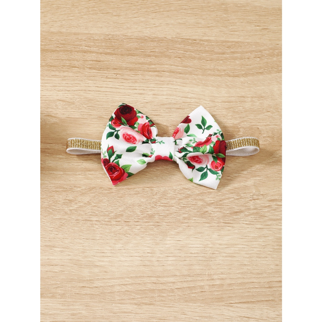 Baby Autumn/Winter Flower Set 0-18M Long Sleeve Top+Red Straps Ha Yi Bow Design Cute Princess Style Baby Crawler