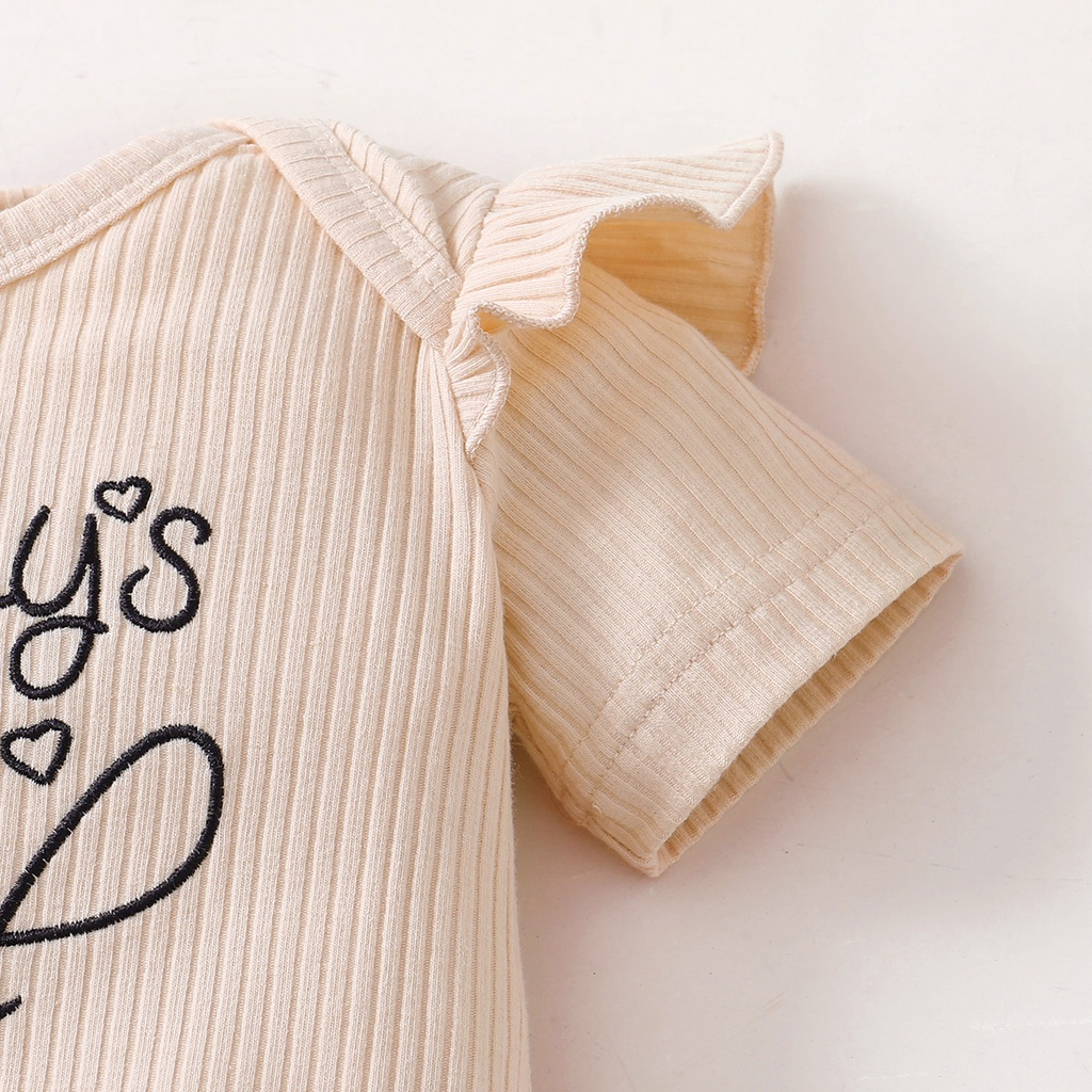0-18 Months Newborn Baby Girl 3pcs Clothing Set Letter Print Long Sleeve Bodysuit with Pants Headwear Fashion Cute Infant Baby Girl Daily Outfit