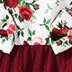 Baby Autumn/Winter Flower Set 0-18M Long Sleeve Top+Red Straps Ha Yi Bow Design Cute Princess Style Baby Crawler