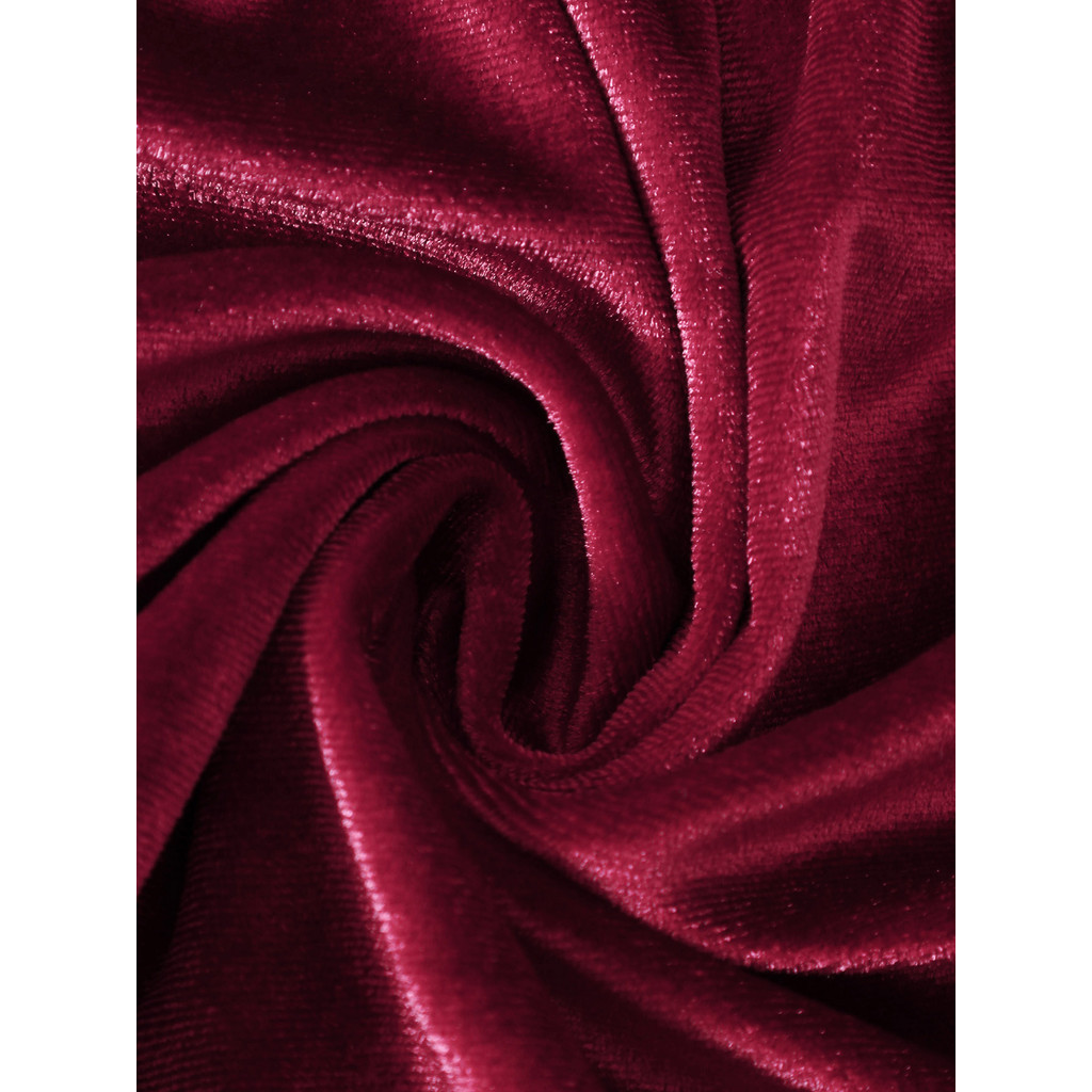 【6M-3Y】 Baby Girl Red Holiday Dress: Puff-Sleeve Ribbed Knit Top + Velvet Skirt with Bow Detail – Christmas & New Year Outfit