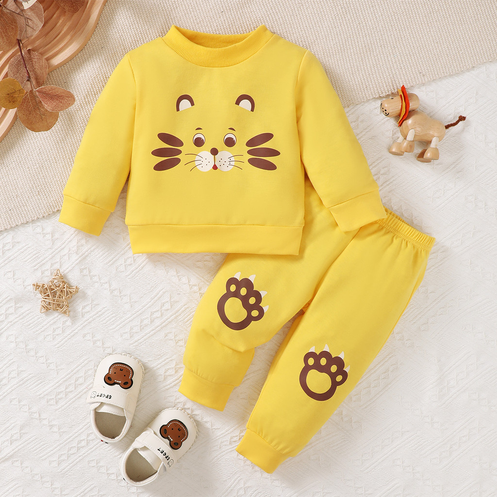 Infant Baby Boy Line Printed Coat Outwear Knitted Suit  Baby Girl Baby Boy's Winter Suit Baby Suit
