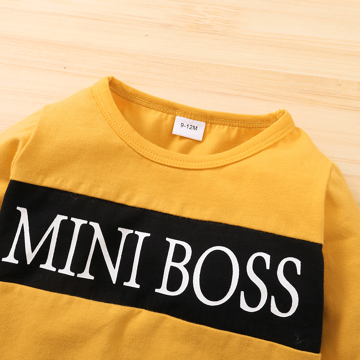 Catpapa boy | 0-4Y Boys' "MINI BOSS" Print Sweatshirt & Pants Set | Soft Cotton Two-Piece Outfit, for Daily Wear & Playtime, Toddler Boys | Babies dress | Boys clothes fashions