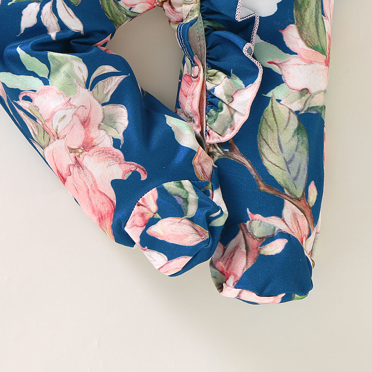 0-3Y Girls' Floral Print  Romper with Matching Bow Headband | Soft Cotton 2-Piece Outfit, for Daily Wear & Photoshoots, Baby Girls