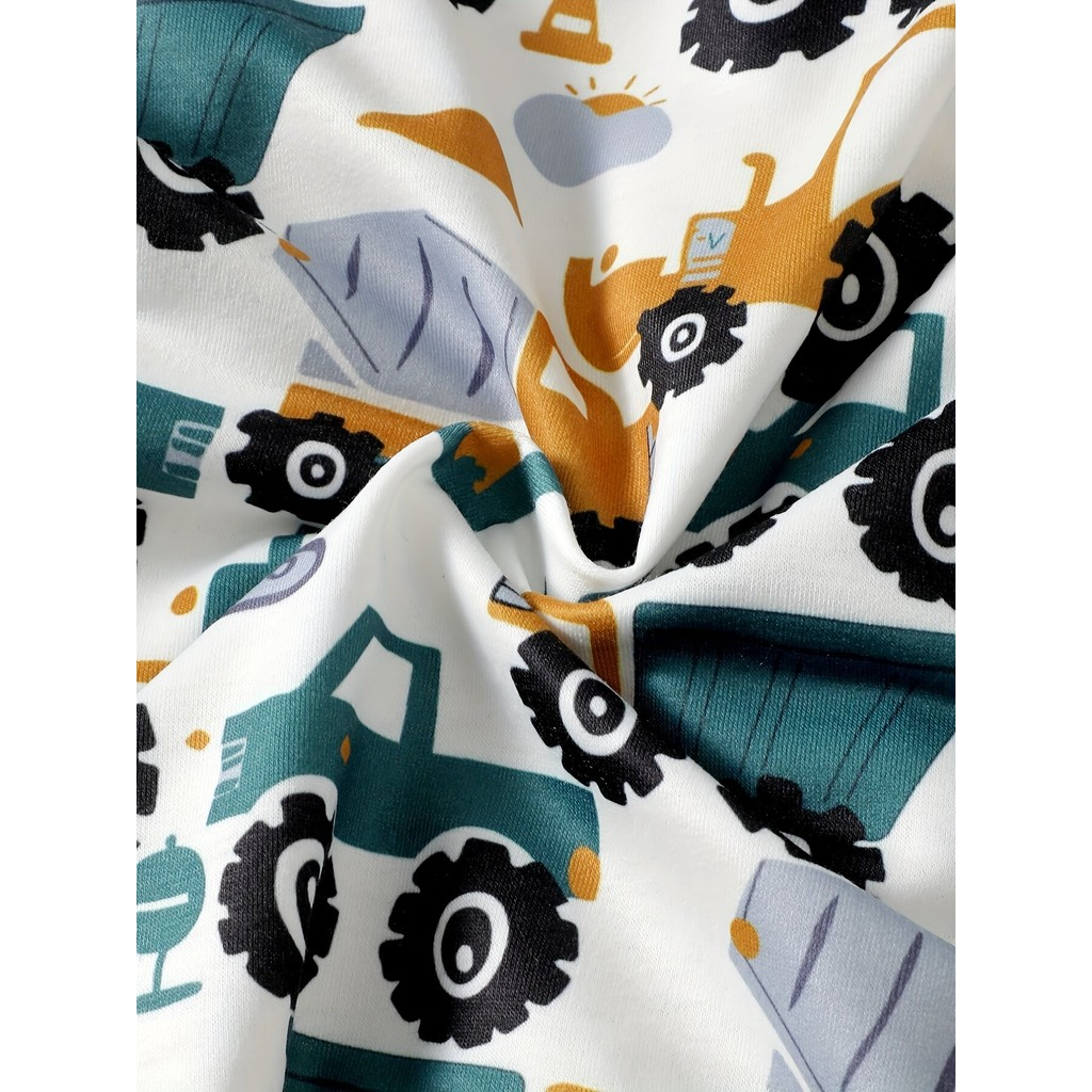 1-5 Years Kid Boy Fashion Top Long Sleeved Car Print Round Neck Sweatshirt Cute All Match Shirt Child Baby Autumn Wear