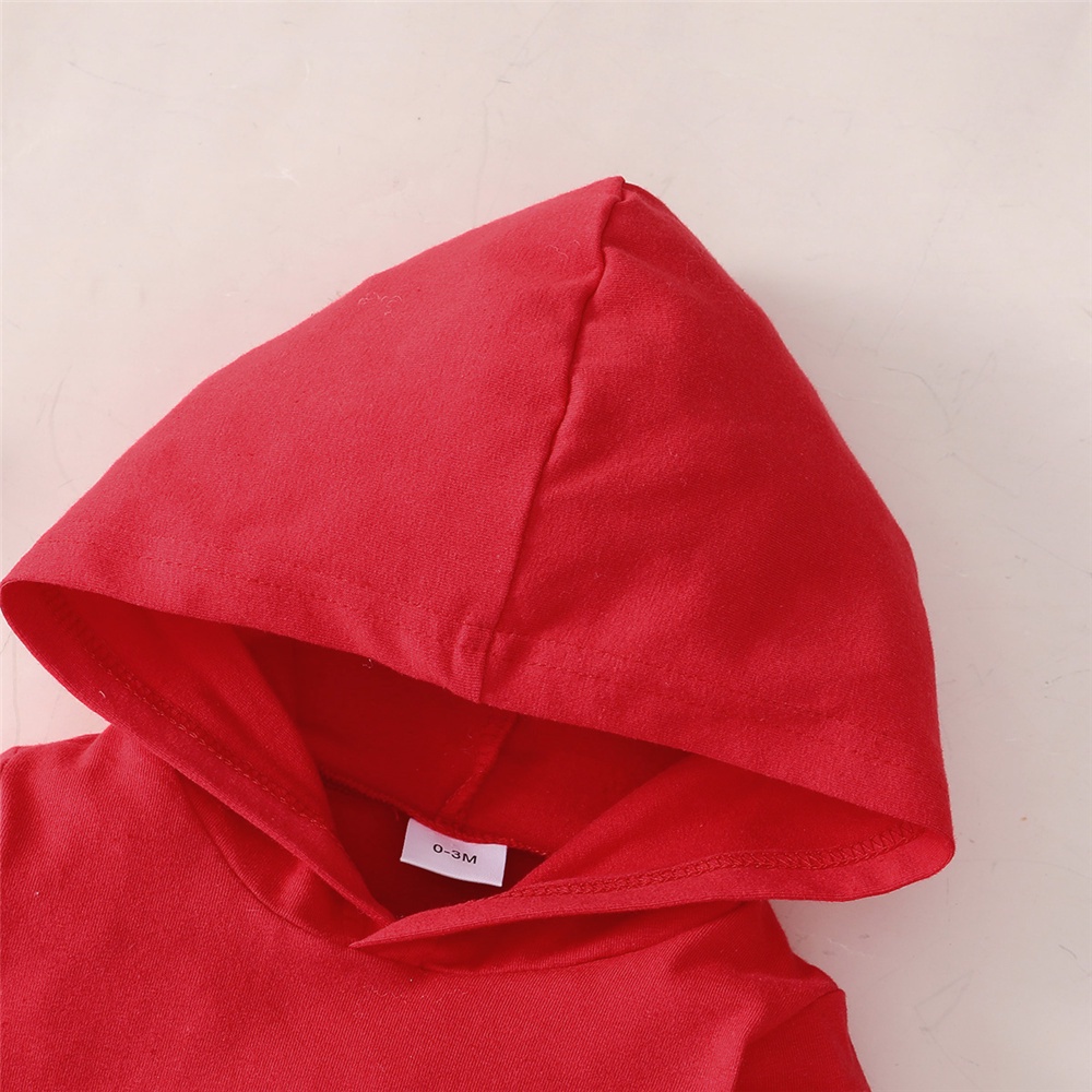 Catpapa boy |【2PCS】 0-24M Baby Boy Outfit | Red "Little Boss" Print Hooded Romper + Matching Pants | Trendy Casual Wear | Babies dress | Cute baby dresses | Boys clothes fashions
