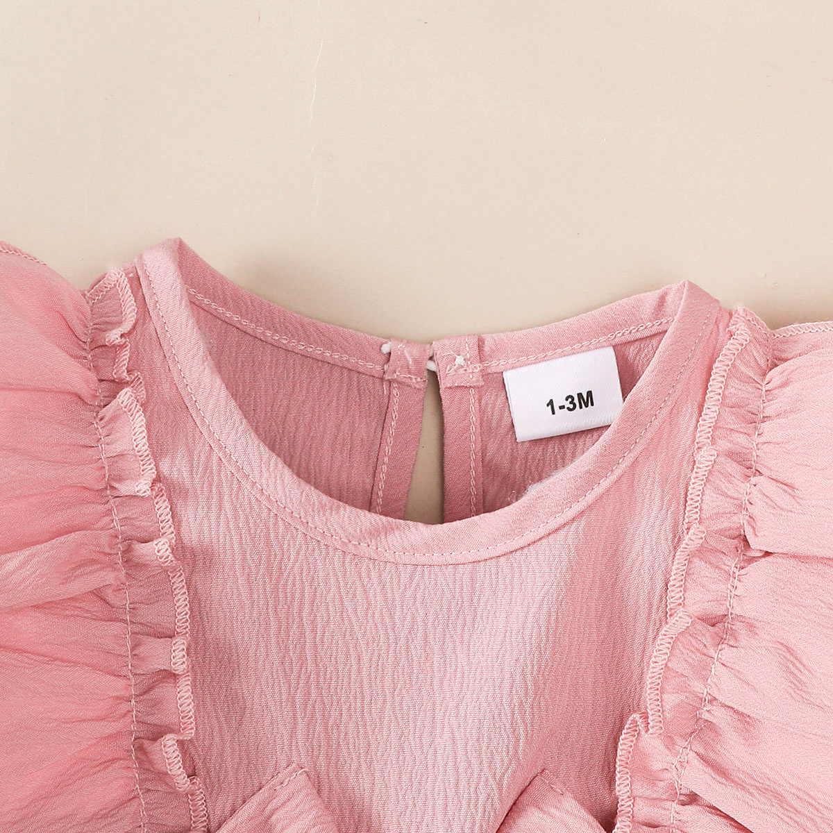 【2PCS】 1-18M Baby Girl Outfit | Pink Ruffle Long Sleeve Dress with Bow + Matching Bow Headband | Soft Casual Set