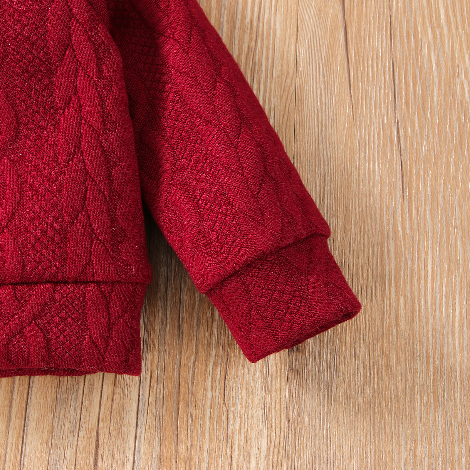 【2PCS】 0-3Y Toddler Baby Clothes Set | Red Cable Knit Sweatshirt + Matching Pants | Warm Casual Wear