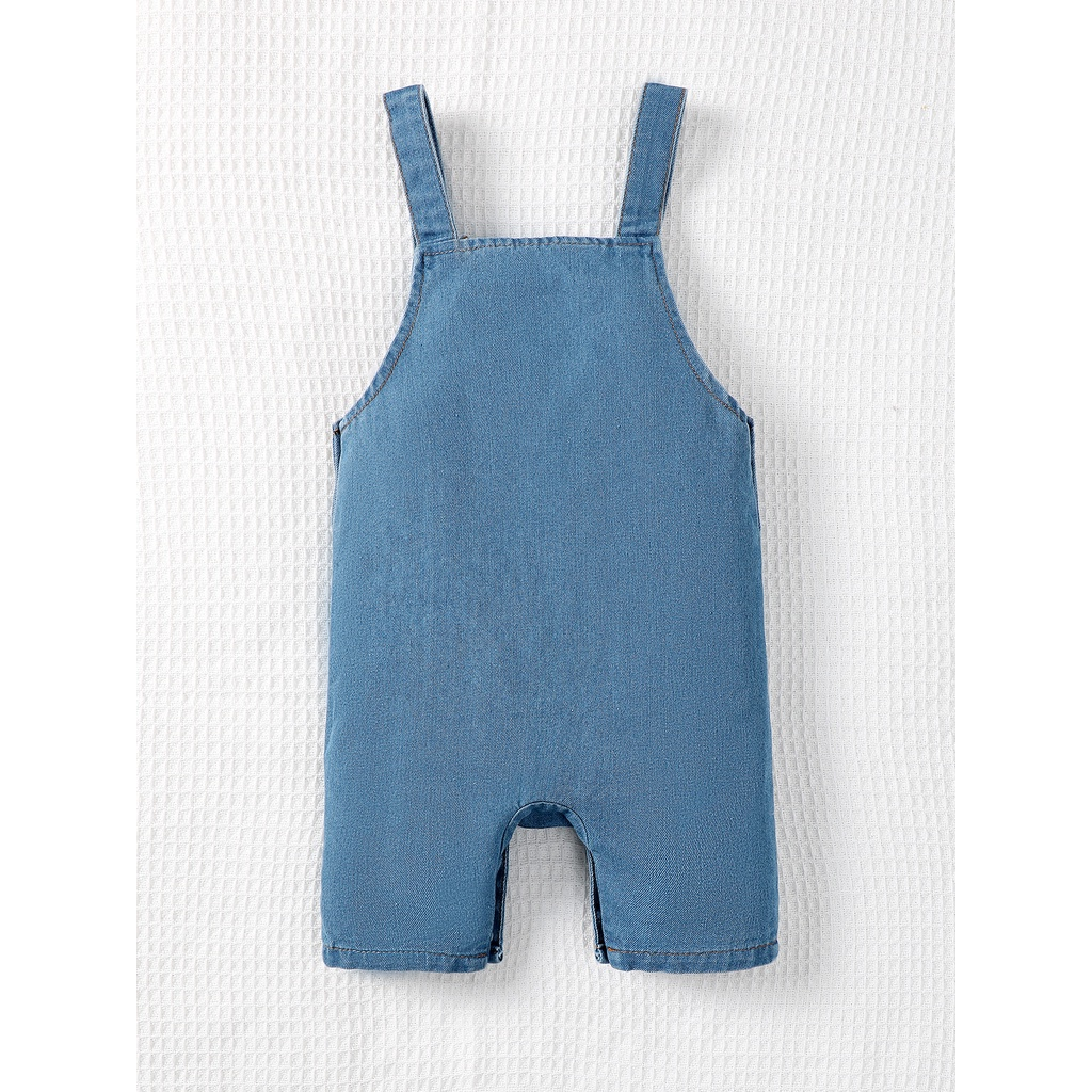 【1-3Y】 Baby Boy Denim Overalls | "Daddy's Little Baby" Letters Print Sleeveless Romper | Casual Summer Outfit