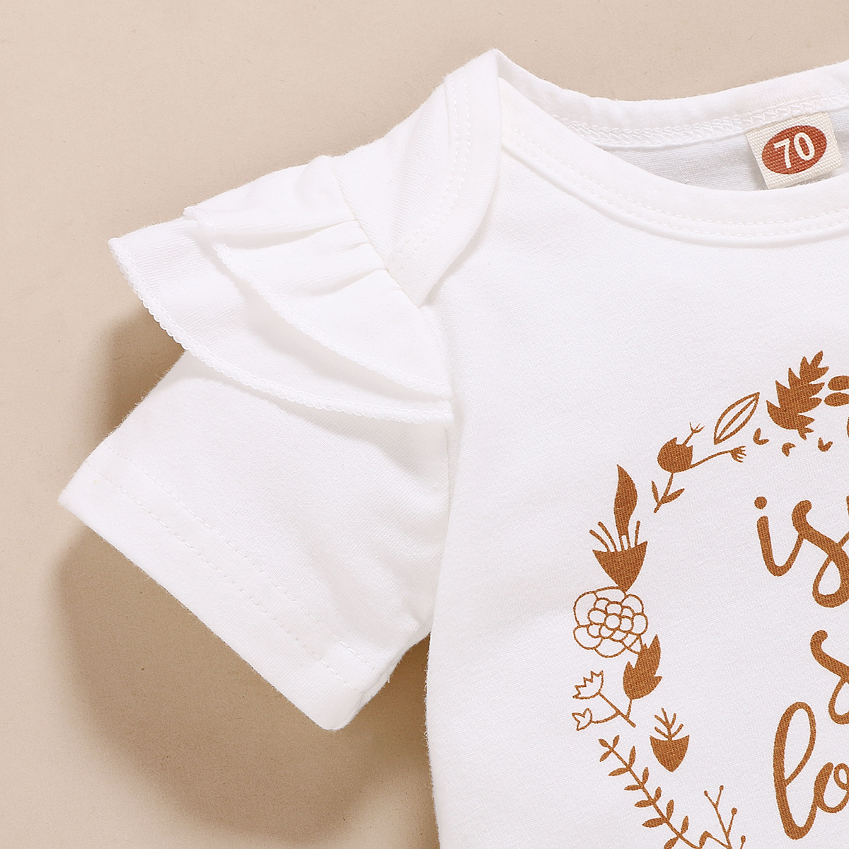【0-18M】 Baby Girl White Floral Print Romper | "Isn't She Lovely" Letter Print Crawler | Cute Short-Sleeve Outfit for Newborn baby clothes