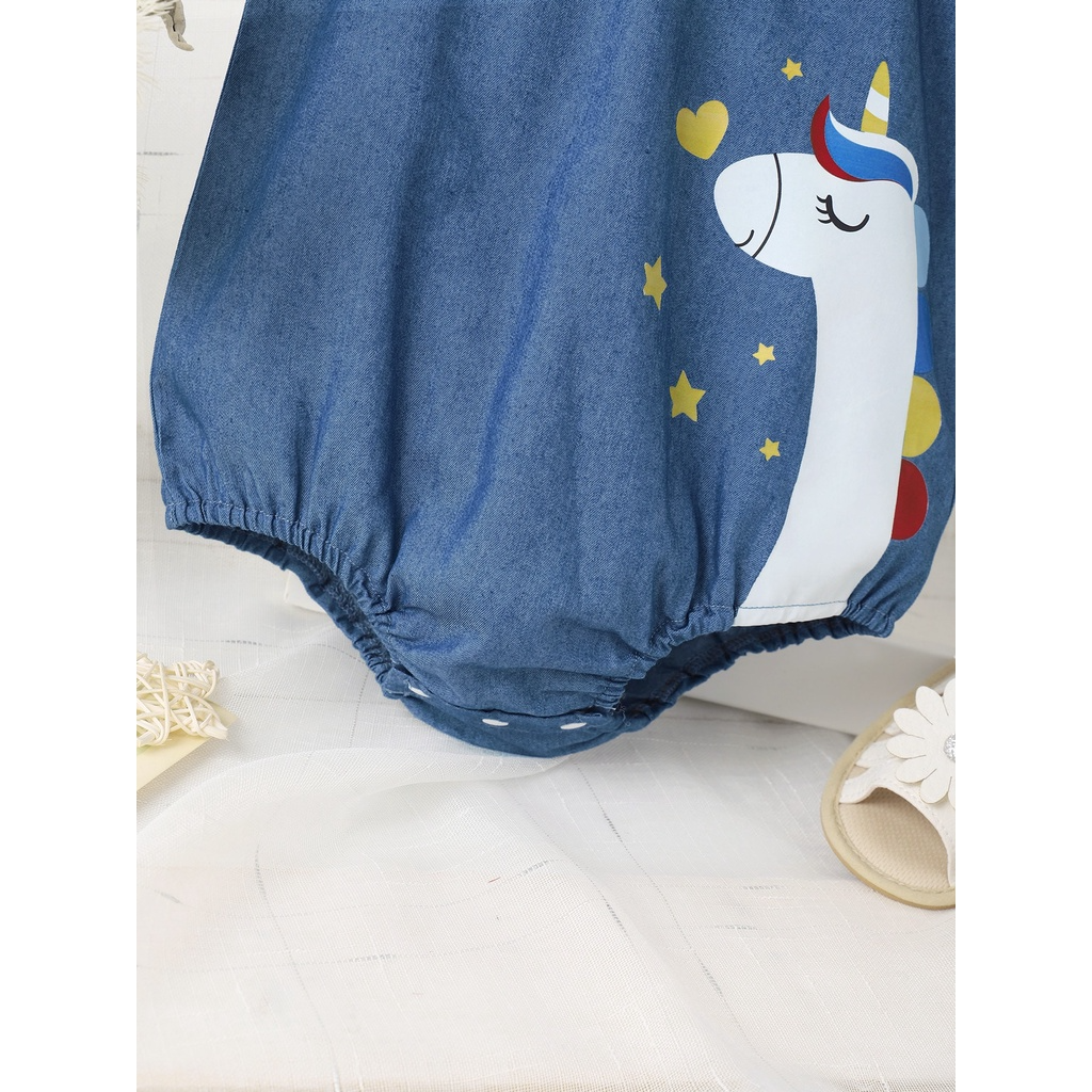 3-18 Months Newborn Baby Girl Cartoon Romper, Lovely Foods Pratterns Animal Print Short Sleeve Jumpsuit, Toddler Baby Cute One-piece Clothes