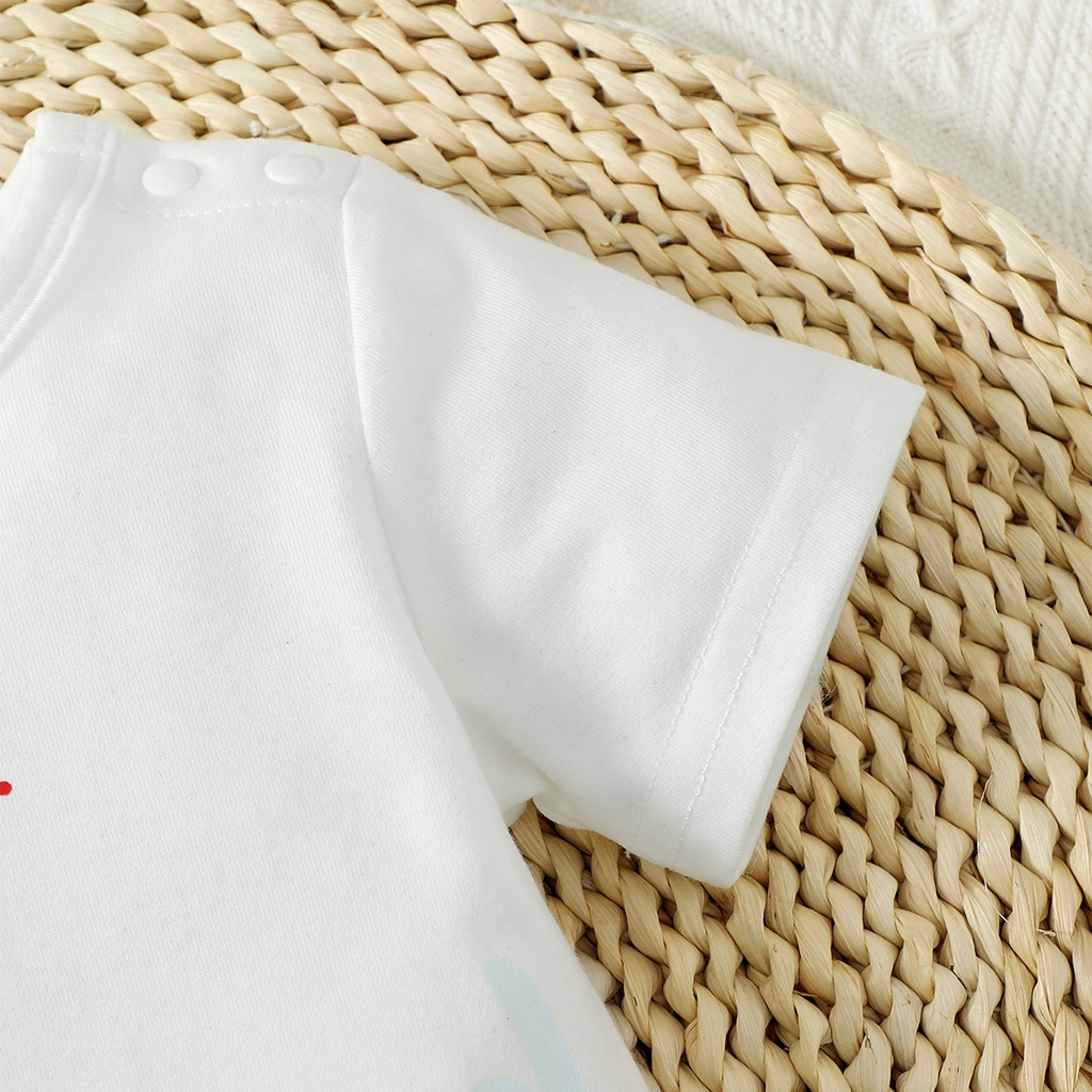 【0-18M】 Baby Boy Dinosaur Romper | Cartoon Dinosaur Print Short Sleeve Jumpsuit | Soft Cotton Casual Summer Wear
