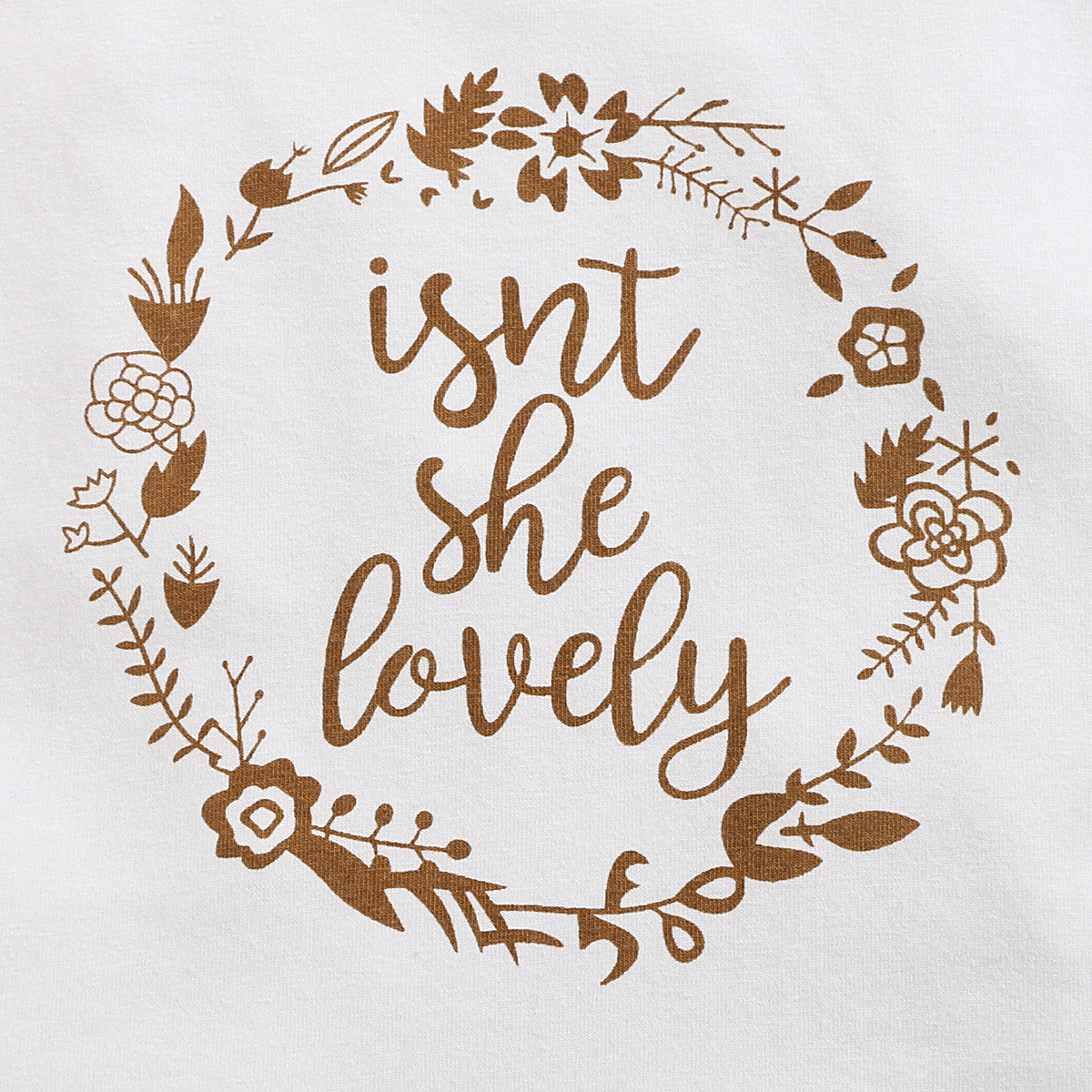 【0-18M】 Baby Girl White Floral Print Romper | "Isn't She Lovely" Letter Print Crawler | Cute Short-Sleeve Outfit for Newborn baby clothes