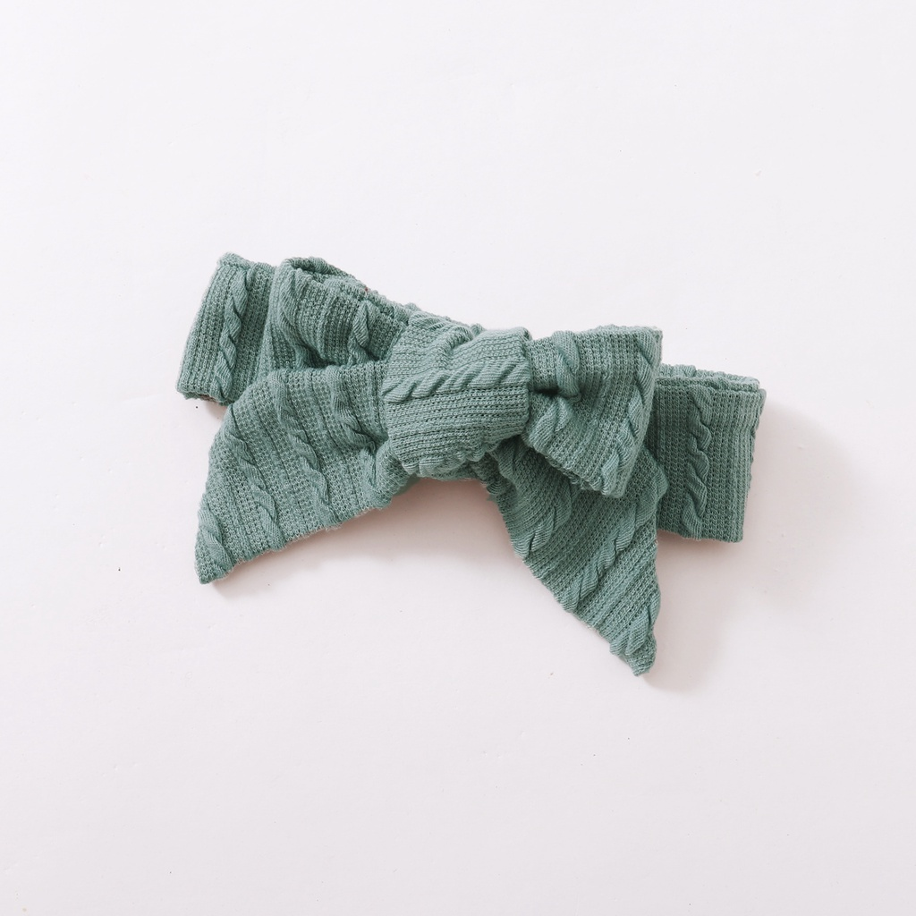 Catpapa girl |【2PCS】 3-18M Baby Girl Romper Set | Mint Green Cable Knit Ruffle Jumpsuit + Matching Bow Headband | Cute Casual Outfit | Cute baby dresses | Baby girls clothes sets outfits