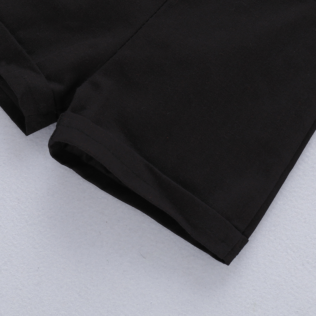 【2PCS】 6-24M Baby Boy Formal Set | White Romper + Black Suspender Shorts with Bow Tie | Classic Party Outfit