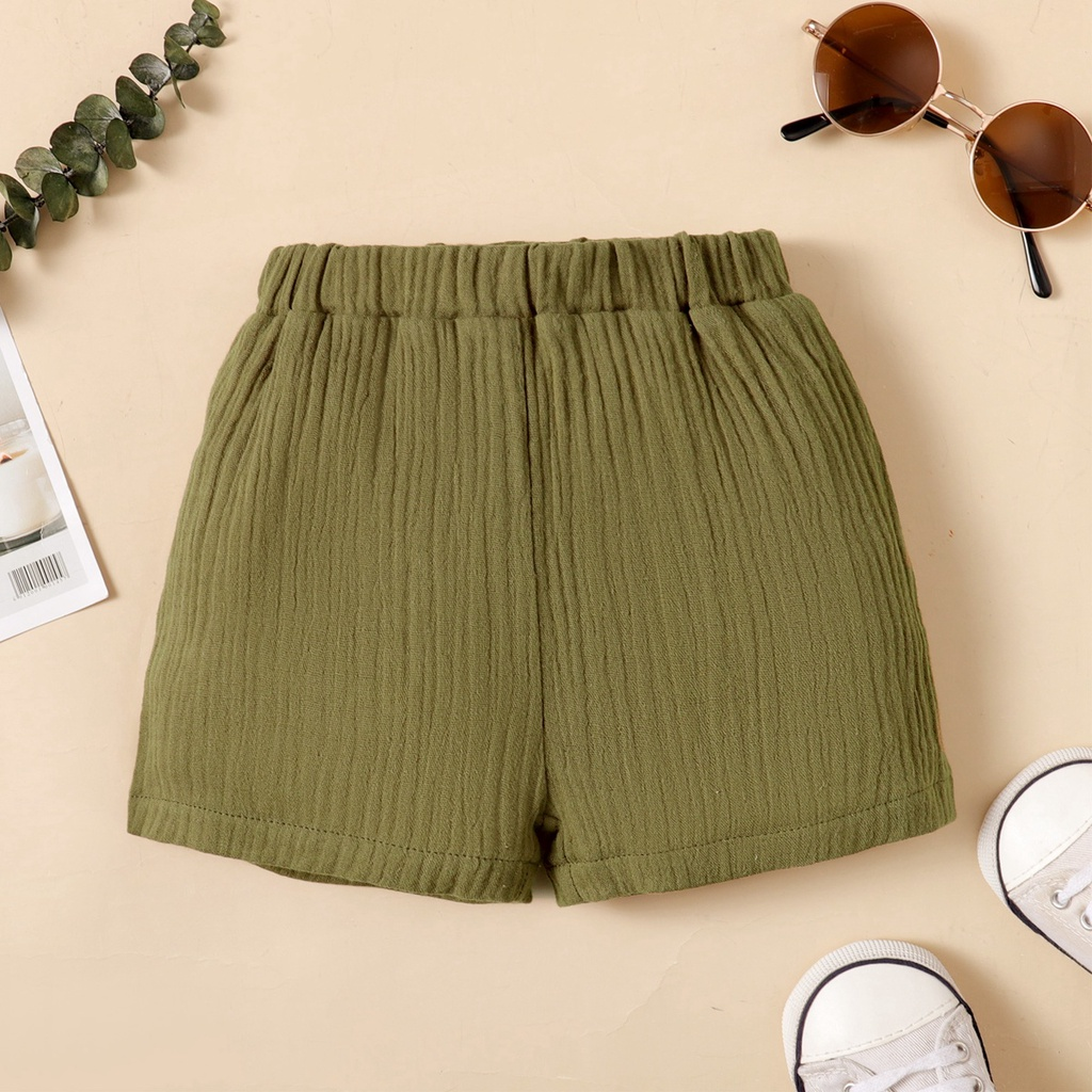 【3-24M】 2PCS Baby Boy Summer Outfit | Jungle Animal Print Henley T-shirt + Solid Textured Shorts | Casual Safari Style Set