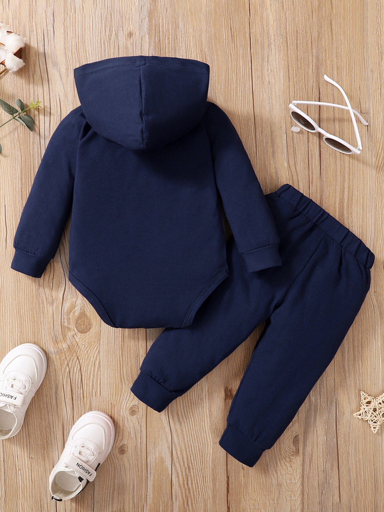 0-2 Years Newobrn Baby Boy Hooded Clothes Set Little Boy Print Long Sleeve Hoodie Romper + Pant Autumn 2PCS Outfit Toddler Boy Autumn Winter Sweatsuit Baby Sport Costume