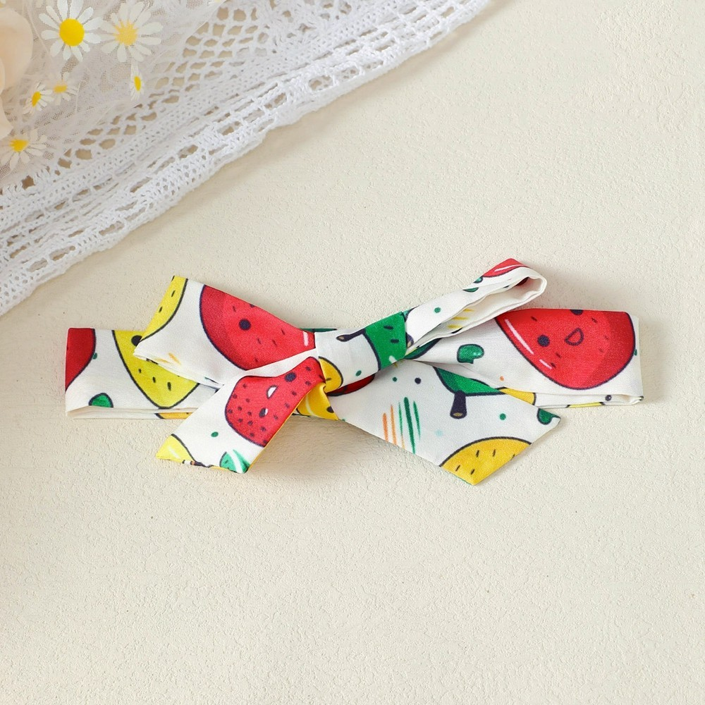 【1-9M】 3PCS Baby Girl Summer Outfit: Strawberry & Pineapple Print Ruffle-Sleeve Bodysuit + Fruit Print Skirt with Bow + Matching Headband – Cute Party Set