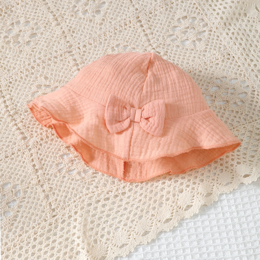0-4Y Girls' Ruffle Bow Crinkle Cotton Romper & Hat Set | Soft Long-Sleeve Outfit, for Daily Wear & Photoshoots, Baby Girls