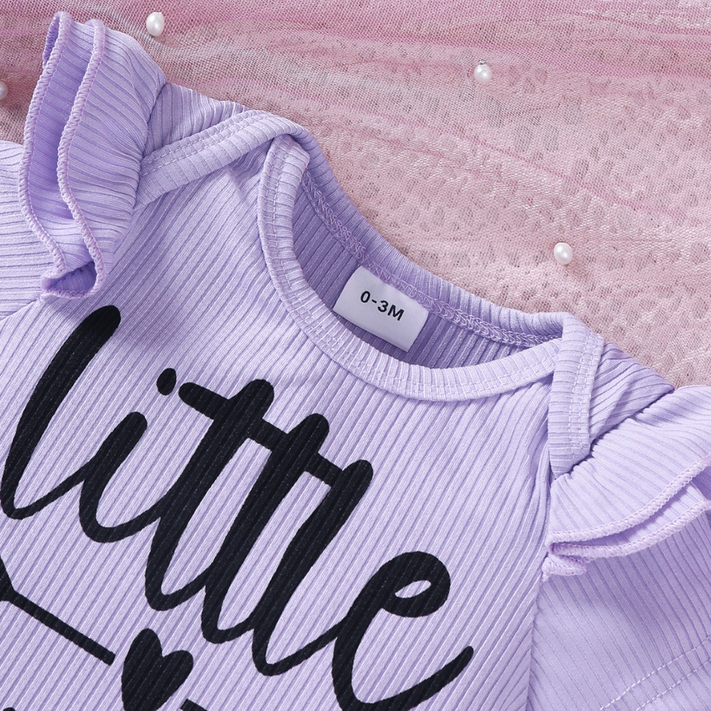 0-18Months NewBorn Baby Girls' 2PCS Purple Short Jacket Set Letter Printed Top colorful Butterfly Pants Spring& Autumn Jumpsuit Outfit