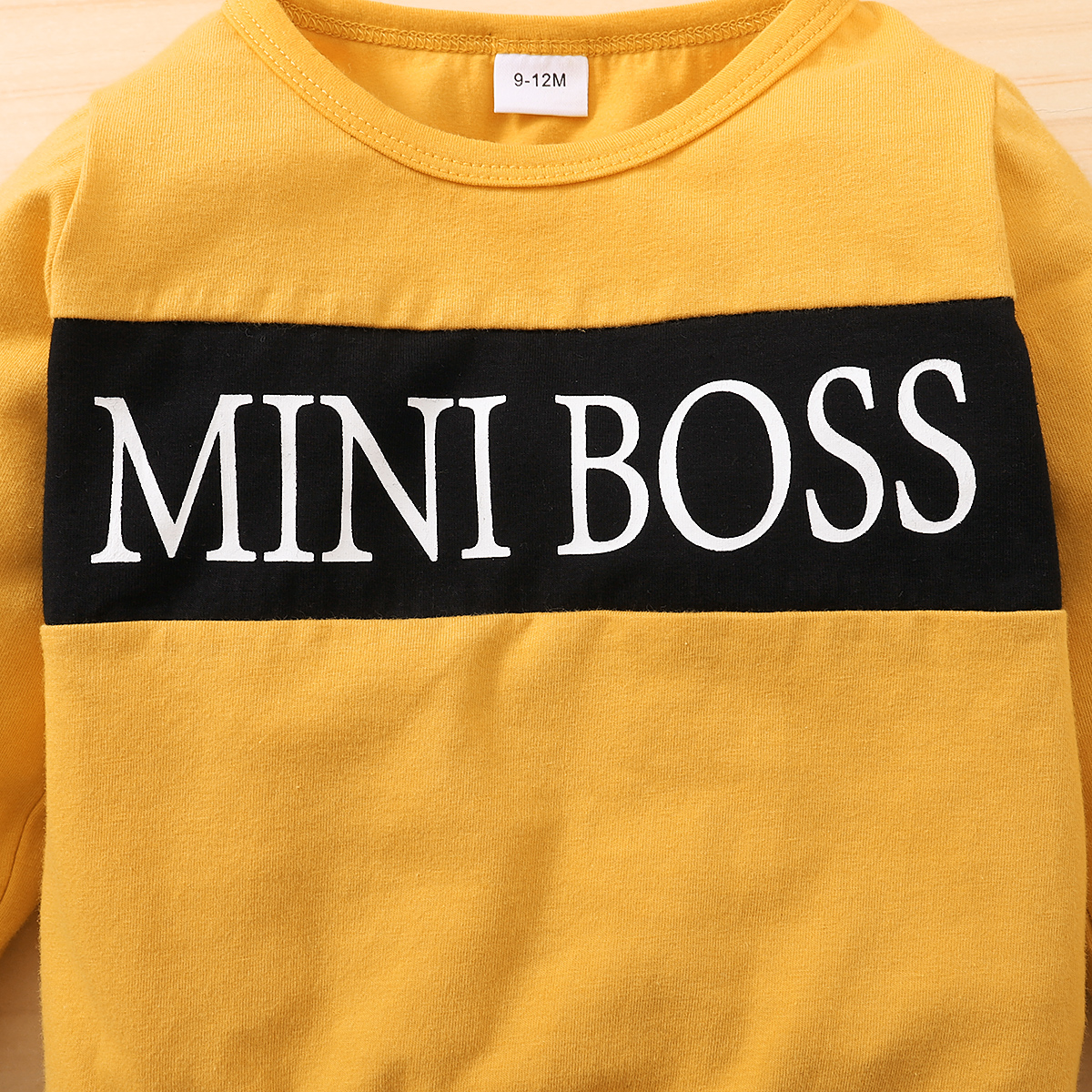 Catpapa boy | 0-4Y Boys' "MINI BOSS" Print Sweatshirt & Pants Set | Soft Cotton Two-Piece Outfit, for Daily Wear & Playtime, Toddler Boys | Babies dress | Boys clothes fashions