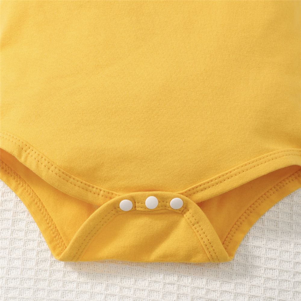 【6-18M】 Baby Bodysuit | Solid Yellow Short Sleeve Romper | Comfortable Newborn Outfit 1PCS baby clothes