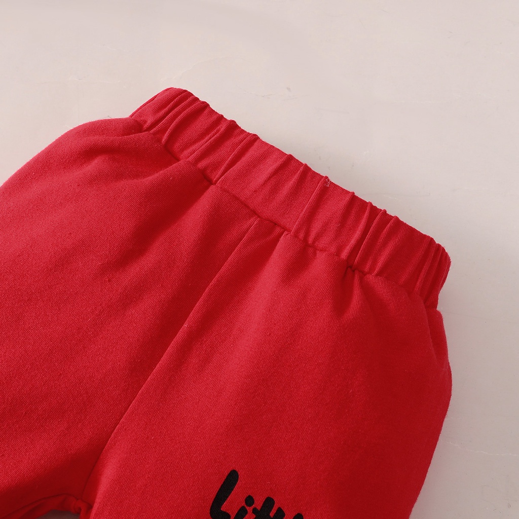 Catpapa boy |【2PCS】 0-24M Baby Boy Outfit | Red "Little Boss" Print Hooded Romper + Matching Pants | Trendy Casual Wear | Babies dress | Cute baby dresses | Boys clothes fashions