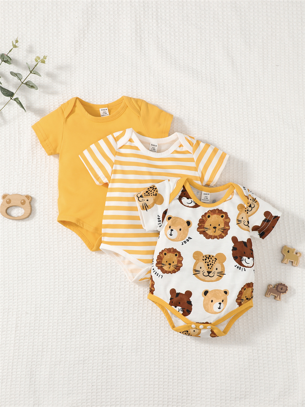 【6-18M】 Baby Bodysuit | Solid Yellow Short Sleeve Romper | Comfortable Newborn Outfit 1PCS baby clothes