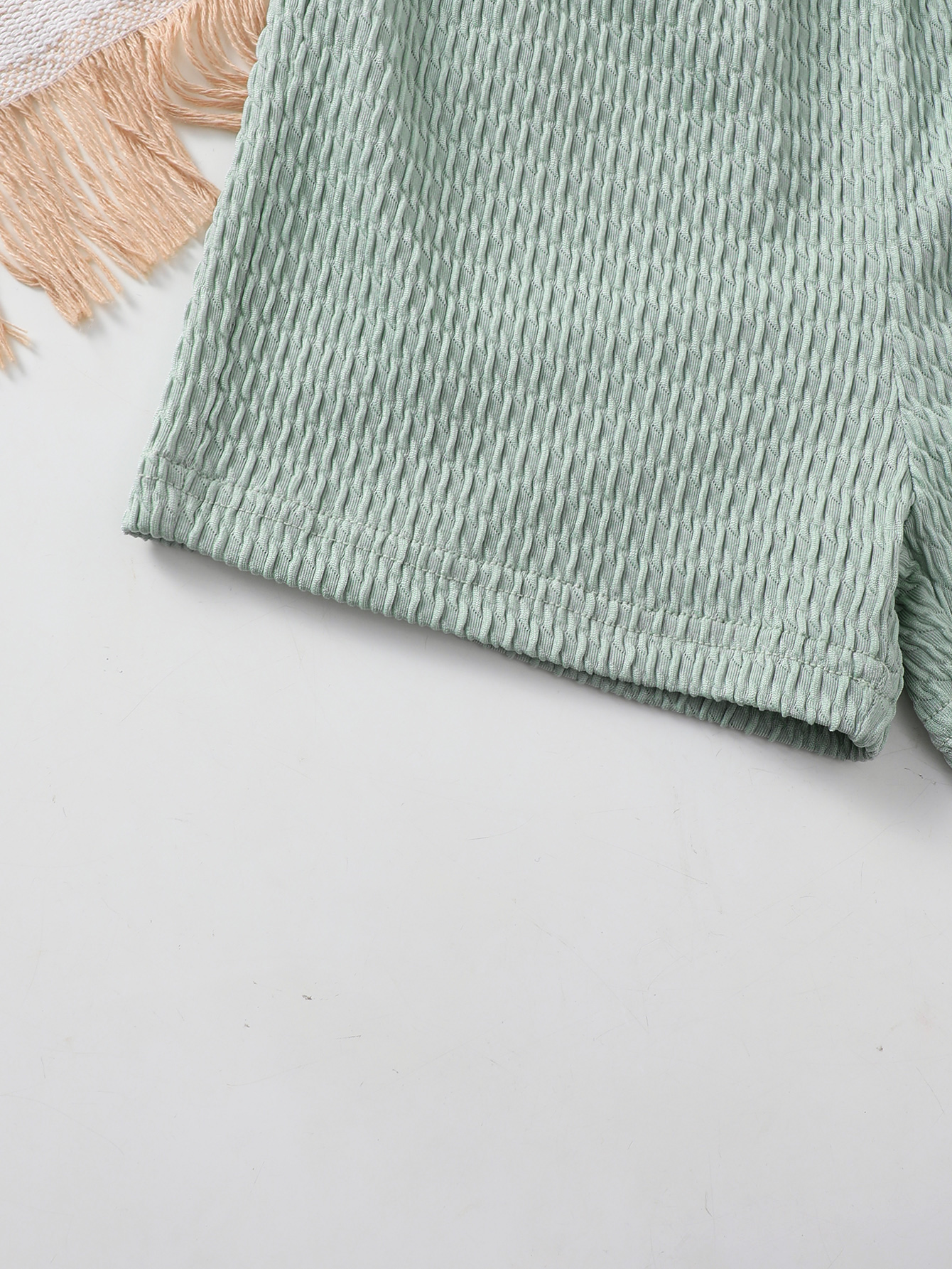 Catpapa boy |【2PCS】 6M-3Y Baby Boy Summer Outfit | Mint Green Textured Polo Shirt + Matching Shorts | Casual Two-Piece Set | Boys clothes fashions | Boys short and shirt | BabyClothing