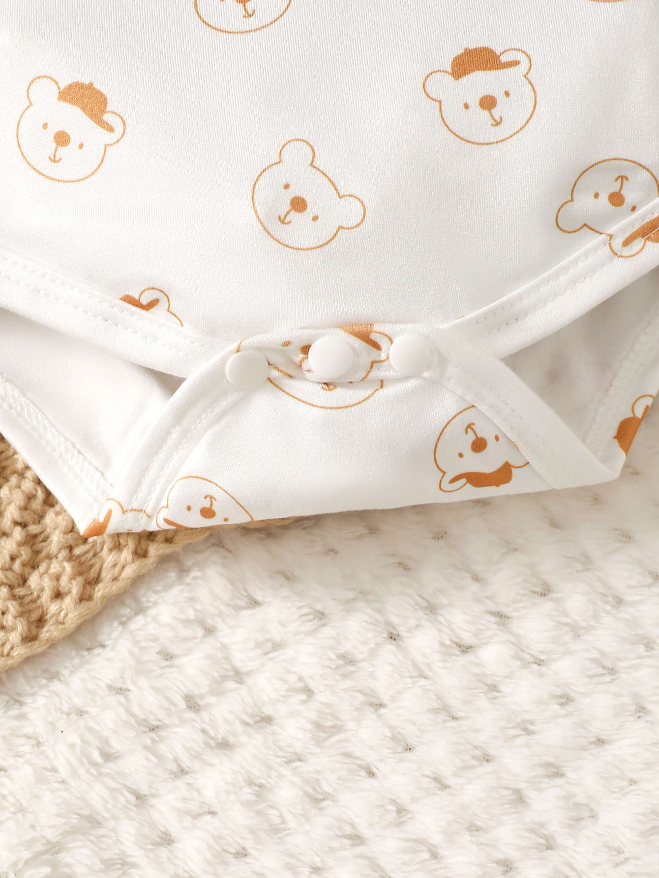 【2PCS】 3-24M Baby Boy Casual Outfit | Bear Print Long Sleeve Top + Mustard Corduroy Overalls | Retro Style Set