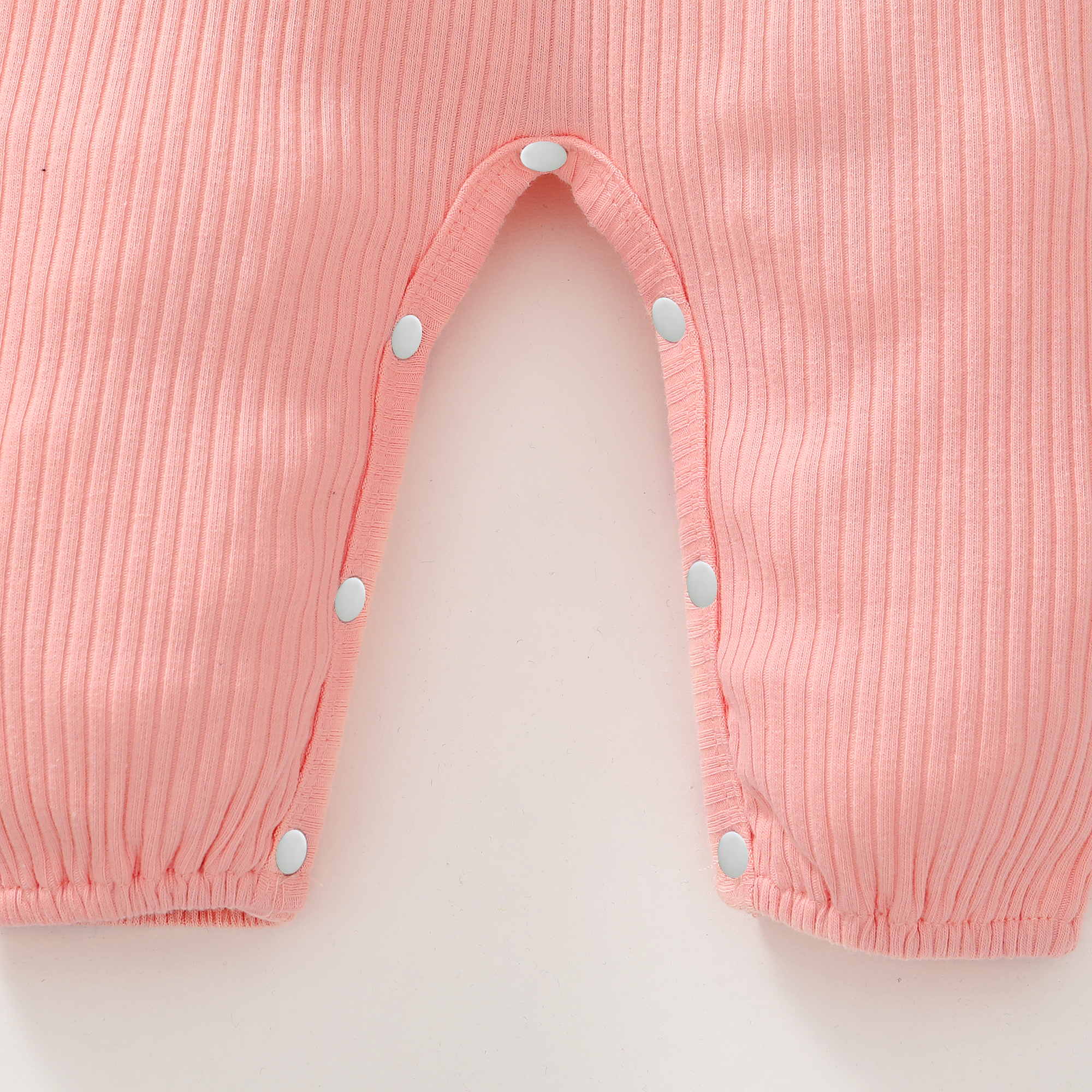 【2PCS】 0-18M Baby Girl Set | Pink Ribbed Romper with Ruffles and Bow + Matching Bow Headband | Sweet Newborn Outfit