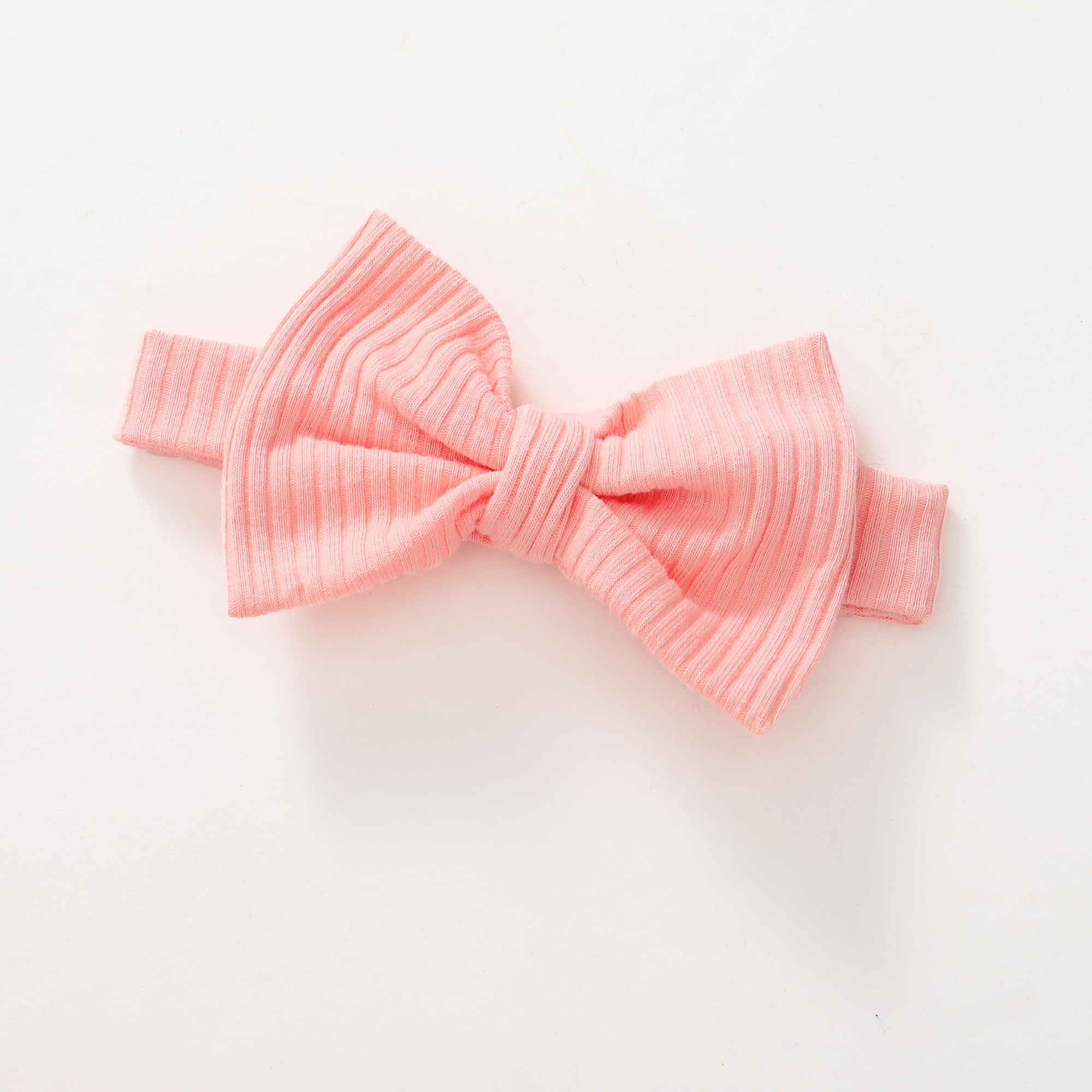 【2PCS】 0-18M Baby Girl Set | Pink Ribbed Romper with Ruffles and Bow + Matching Bow Headband | Sweet Newborn Outfit