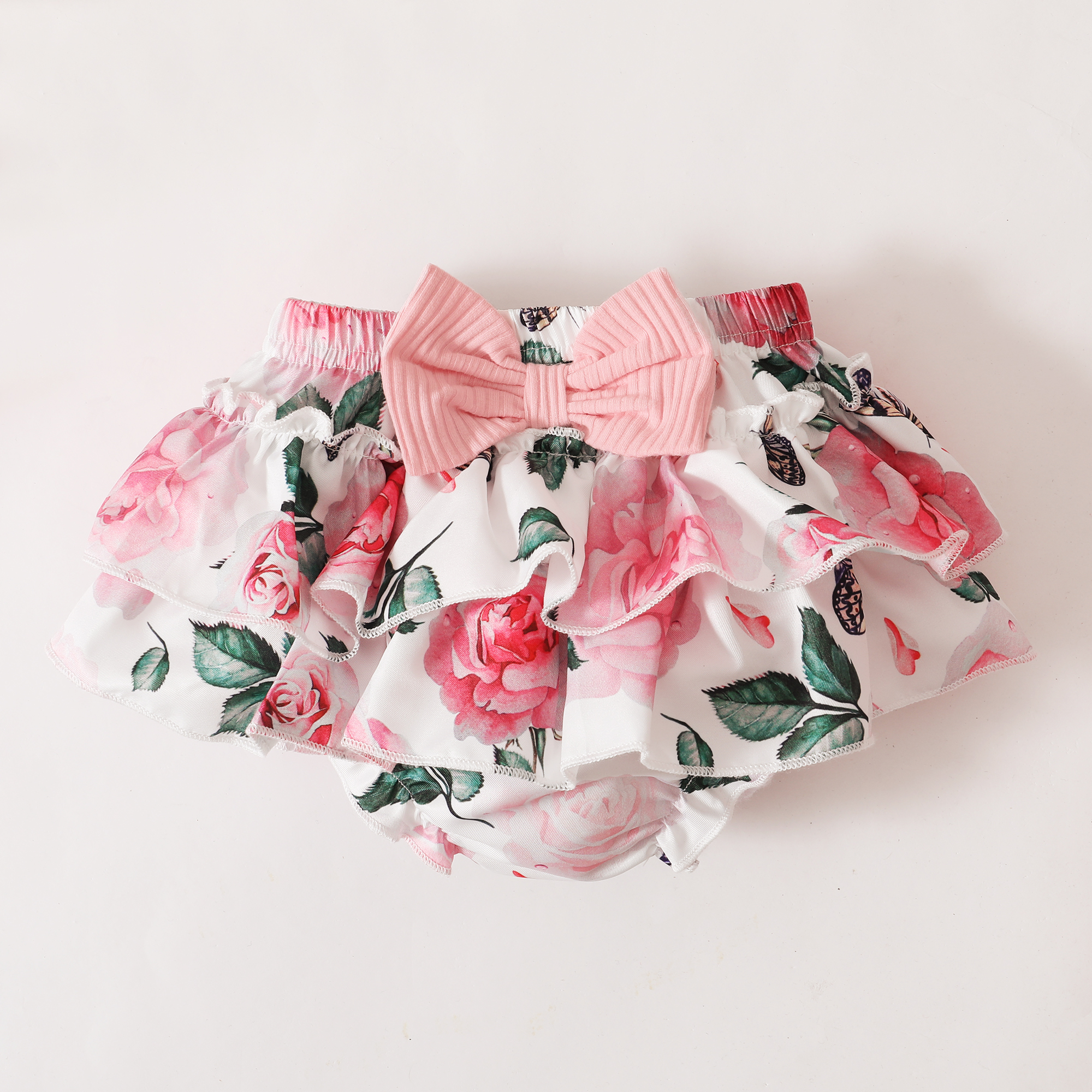 【3PCS】 0-18M Baby Girl Clothes Set | Ribbed "Daddy's Girl" Embroidery Romper + Floral Shorts + Bow Headband | Cute Summer Outfit
