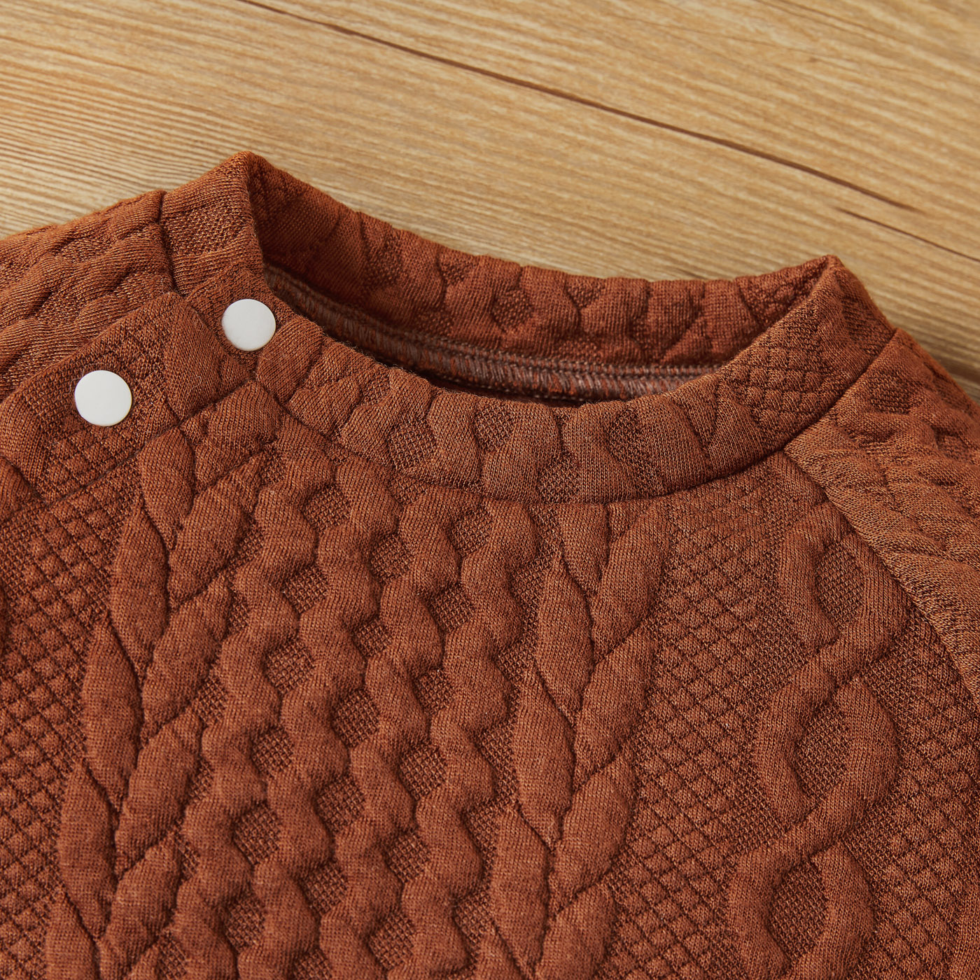 Catpapa boy |【2PCS】 0-3Y Toddler Unisex Outfit | Brown Cable Knit Texture Sweatshirt + Pants | Casual Winter Wear | Boys clothes fashions | Two piece set for kids boys | Babies dress