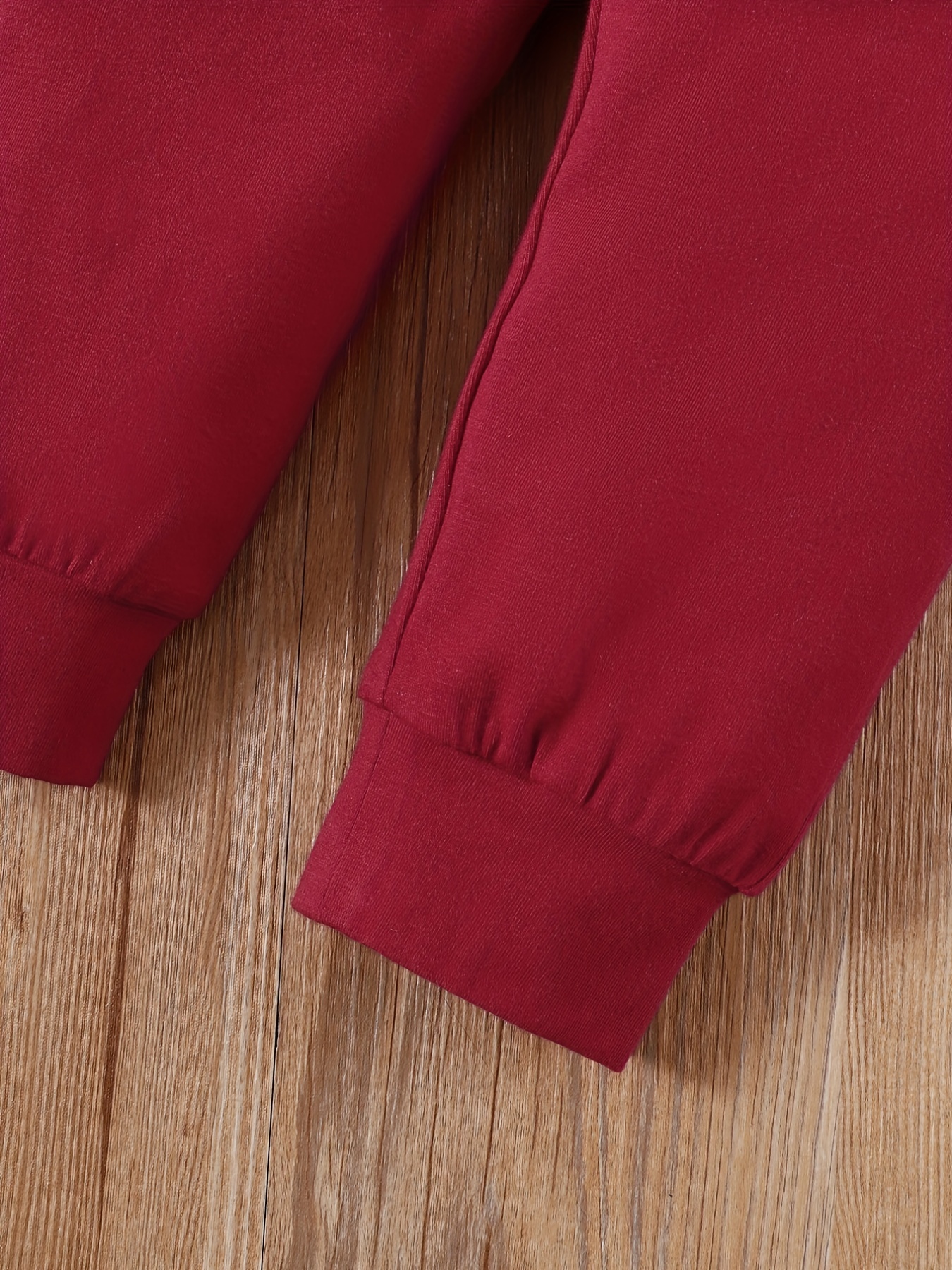 【2PCS】 1-6Y Baby Boy Casual Outfit | Red "Little Boss" Print Sweatshirt + Matching Pants | Trendy Daily Wear