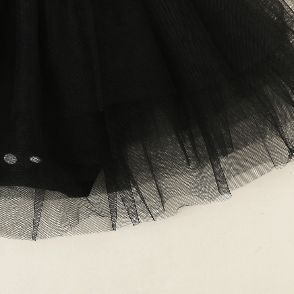 【2PCS】 0-18M Baby Girl Tutu Romper Set | Black Tulle Dress with Red Bow + Matching Headband | Birthday Party Outfit
