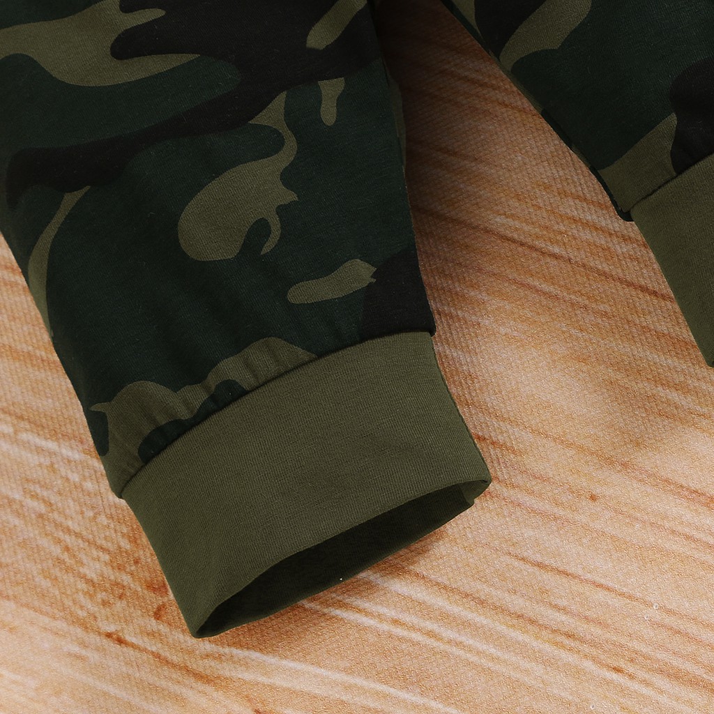 【3PCS】 0-18M Baby Boy Casual Set | "Mama's Boy" Camouflage Romper + Matching Pants + Hat | Summer Outfit