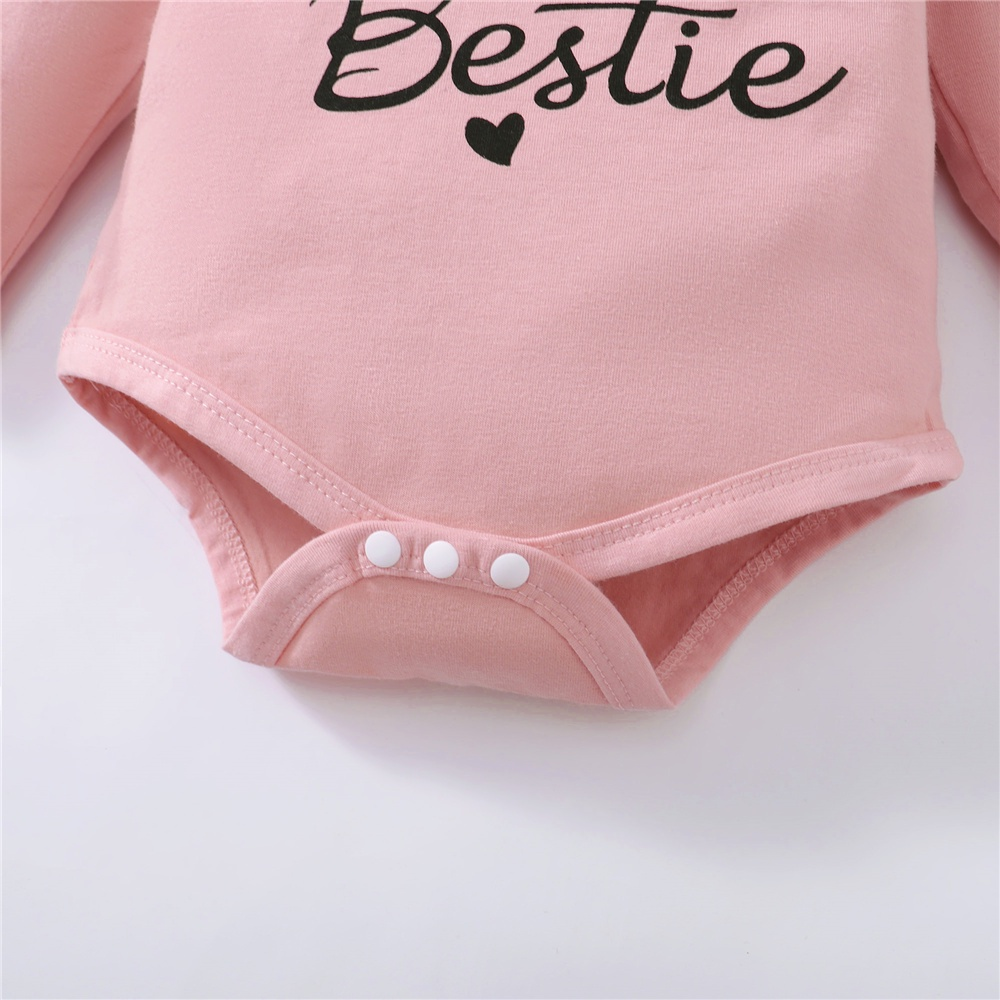 【0-18M】 3PCS Baby Girl Autumn Outfit: Ruffle-Sleeve Romper + Leopard Heart Print High-Waist Pants + Matching Headband – Cute Daily Set
