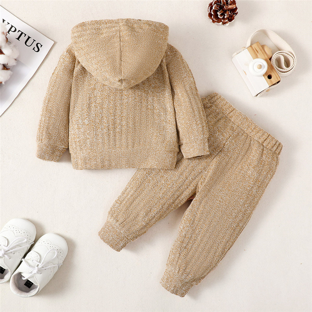 Baby Boy Winter Clothes Knitted Hooded Long-sleeved Blouse Warm Trousers For 3-24 Months Baby Suit Fashion And Leisure