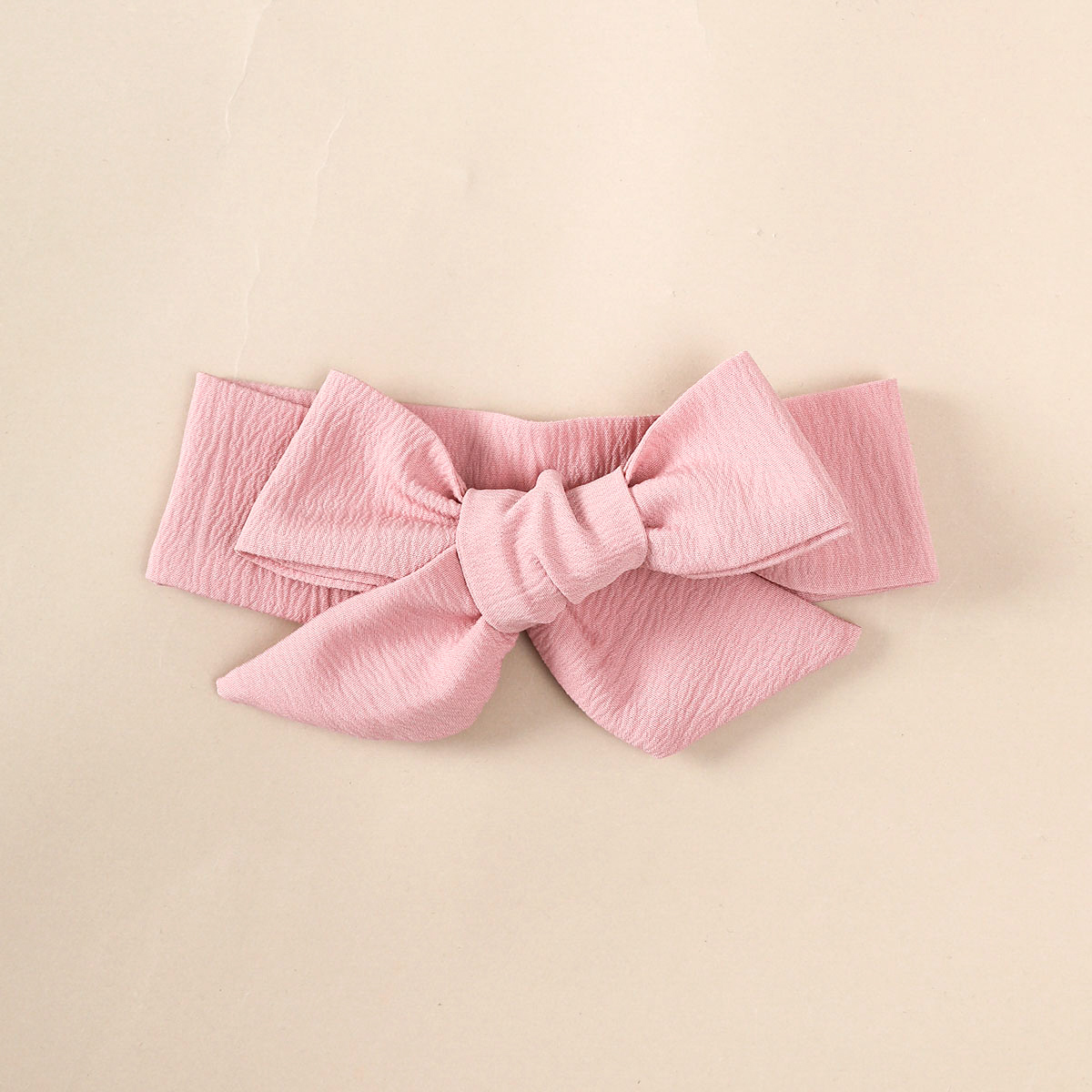 【2PCS】 1-18M Baby Girl Outfit | Pink Ruffle Long Sleeve Dress with Bow + Matching Bow Headband | Soft Casual Set