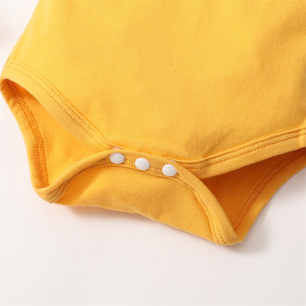 【3PCS】 0-18M Baby Girl Summer Outfit | Yellow Ruffle Sleeve Romper + Floral Bloomer Shorts + Matching Headband | Cute Casual Wear
