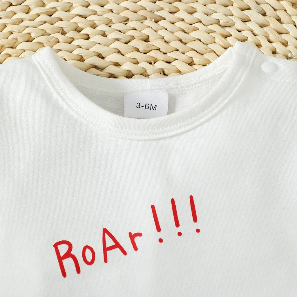 【0-18M】 Baby Boy Dinosaur Romper | Cartoon Dinosaur Print Short Sleeve Jumpsuit | Soft Cotton Casual Summer Wear