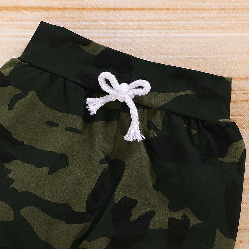 【3PCS】 0-18M Baby Boy Casual Set | "Mama's Boy" Camouflage Romper + Matching Pants + Hat | Summer Outfit
