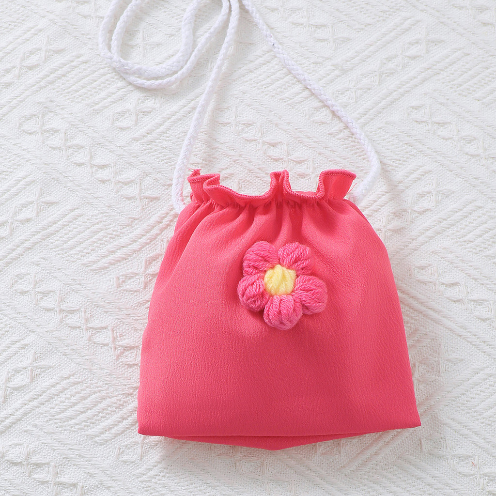 Catpapa girl |【2PCS】 18M-6Y Toddler Girl Set | Floral Embroidery Dress with Ruffle Hem + Matching Flower Bag | Kids fancy dresses| Baby girl dresses|Elegant Casual Wear
