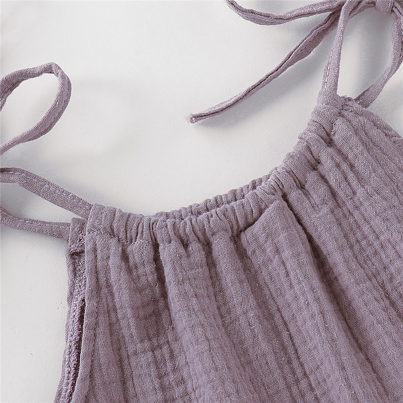 【12M-5Y】 Toddler Girl Casual Dress | Crinkle Halter Neck Dress with Ruffle Hem | Summer Beach Wear