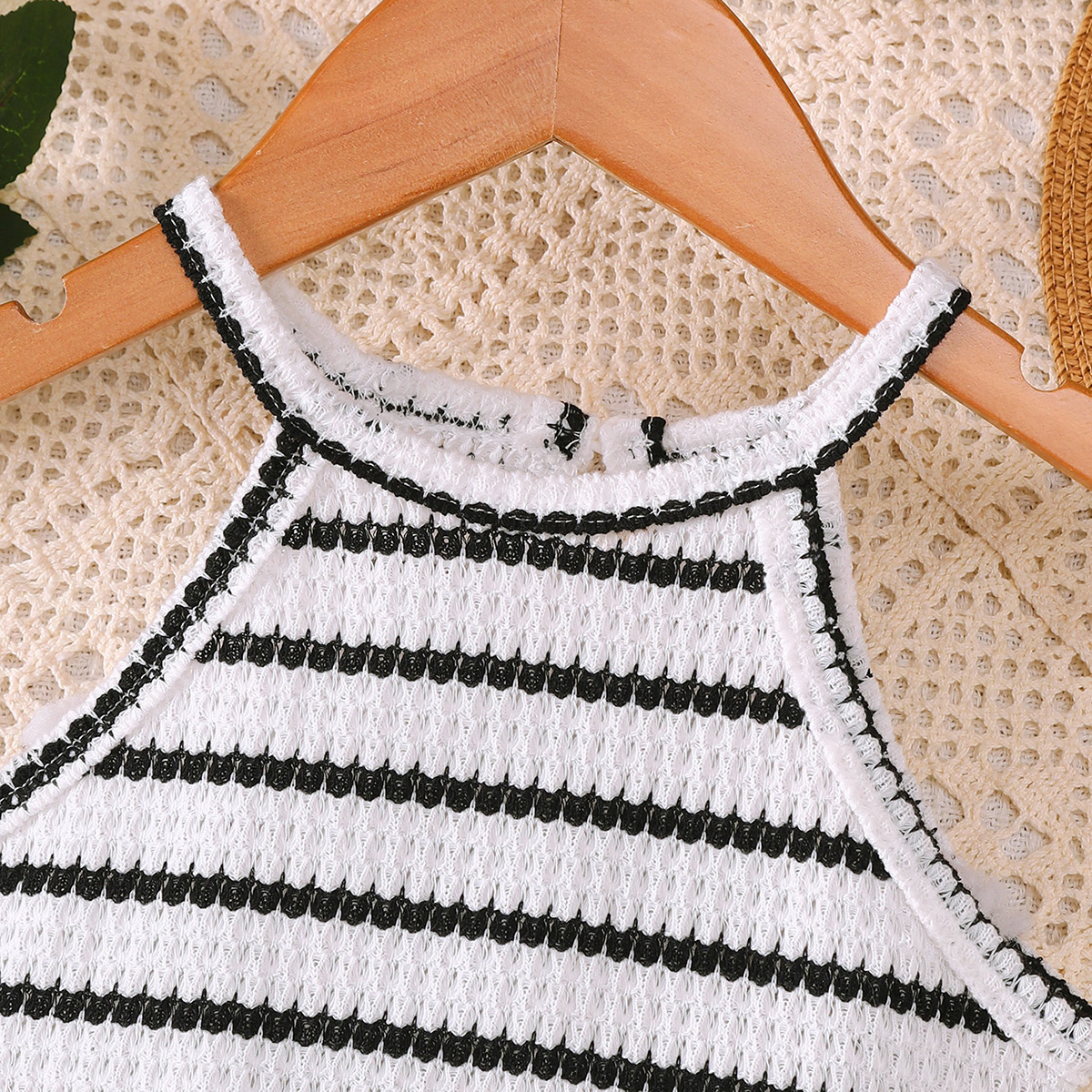 Catpapa girl | 4-7Y Girls' Sleeveless Knit Halter Top & Wrap Button Skirt Outfit, Lightweight & Comfortable, for Casual Outings & Playdates | Two piece set for kids girls