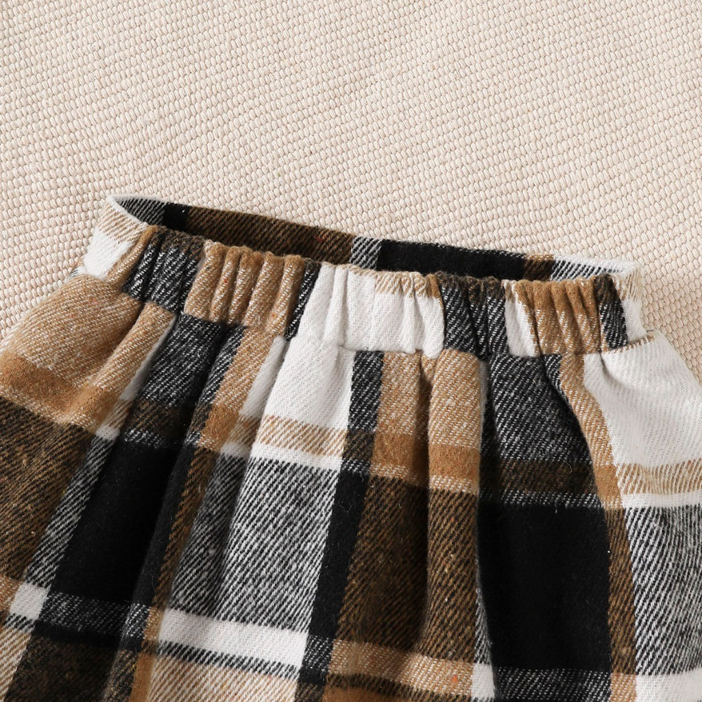 Catpapa girl |【3PCS】 4-7Y Toddler Girl Preppy Outfit | 2-in-1  Knit Vest White Shirt + Plaid Pleated Skirt + Matching Crossbody Bag | Kids fancy dresses | Catapa dresses| Kids fancy| Cool School Style